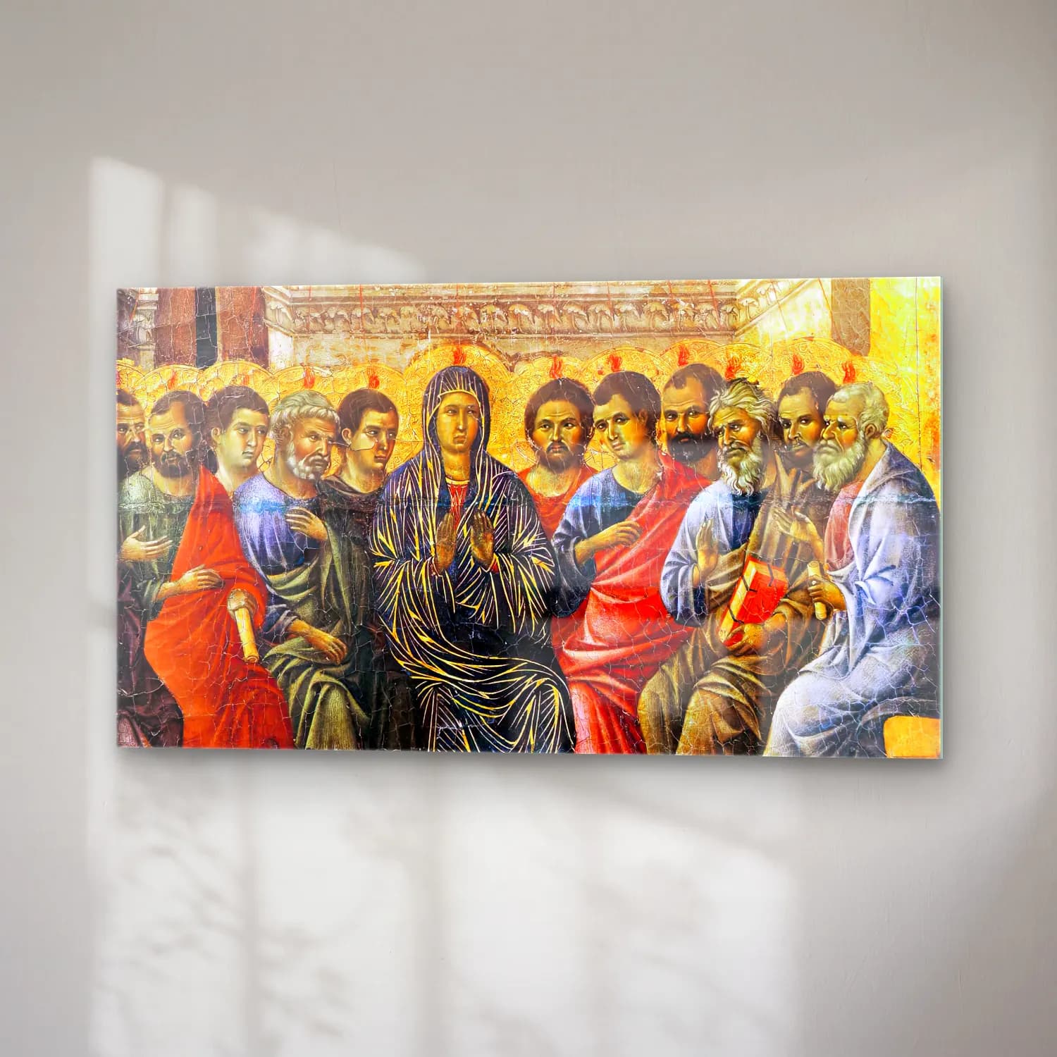 Duccio di Buoninsegna – Pentecost (panel 8) cam tablo — sağ açıdan görünüm