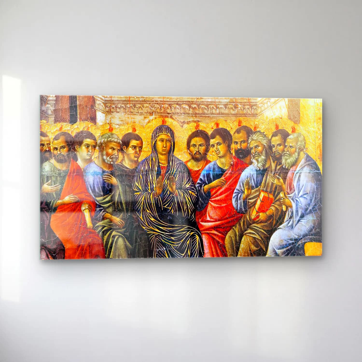 Duccio di Buoninsegna – Pentecost (panel 8) cam tablo — sol açıdan görünüm