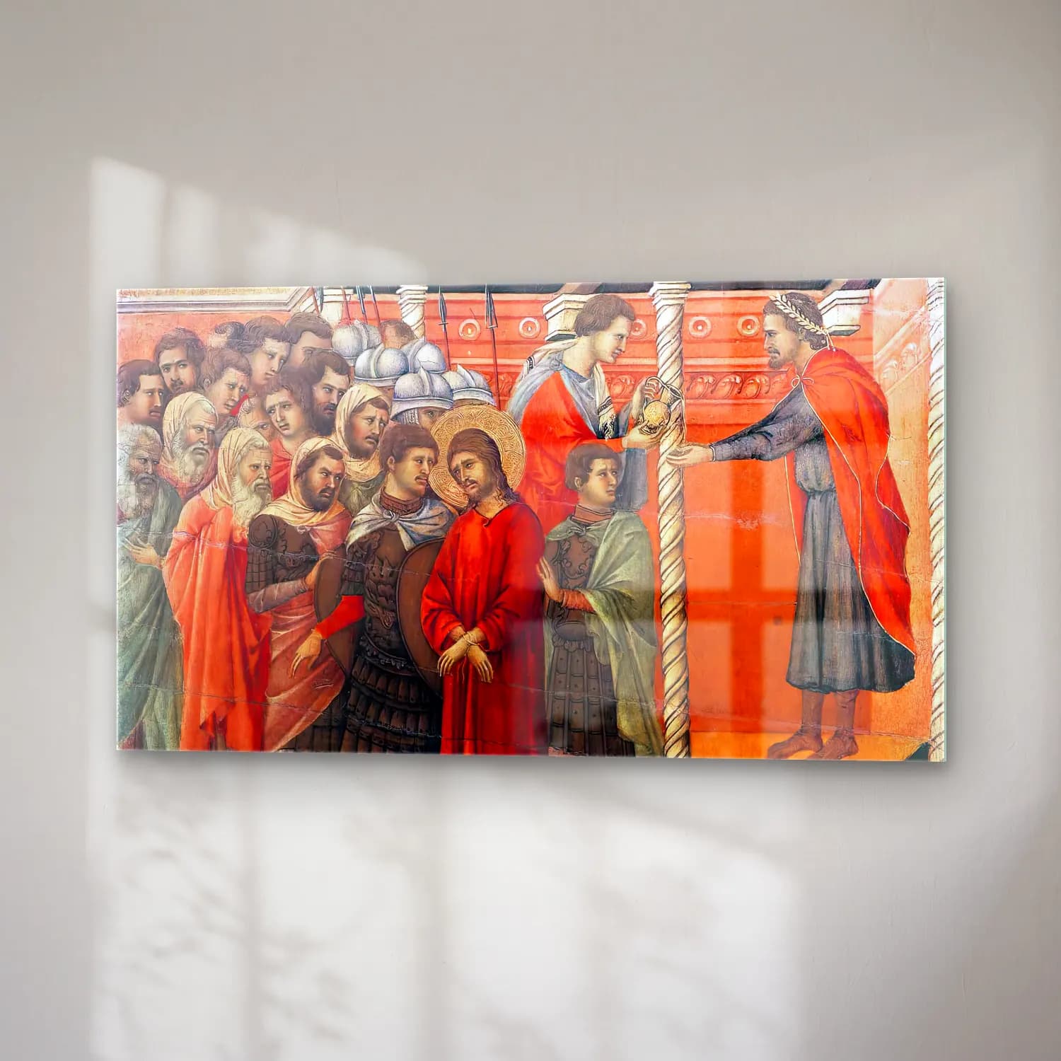 Duccio di Buoninsegna – Pilate Washing his Hands (scene 18) cam tablo — sağ açıdan görünüm