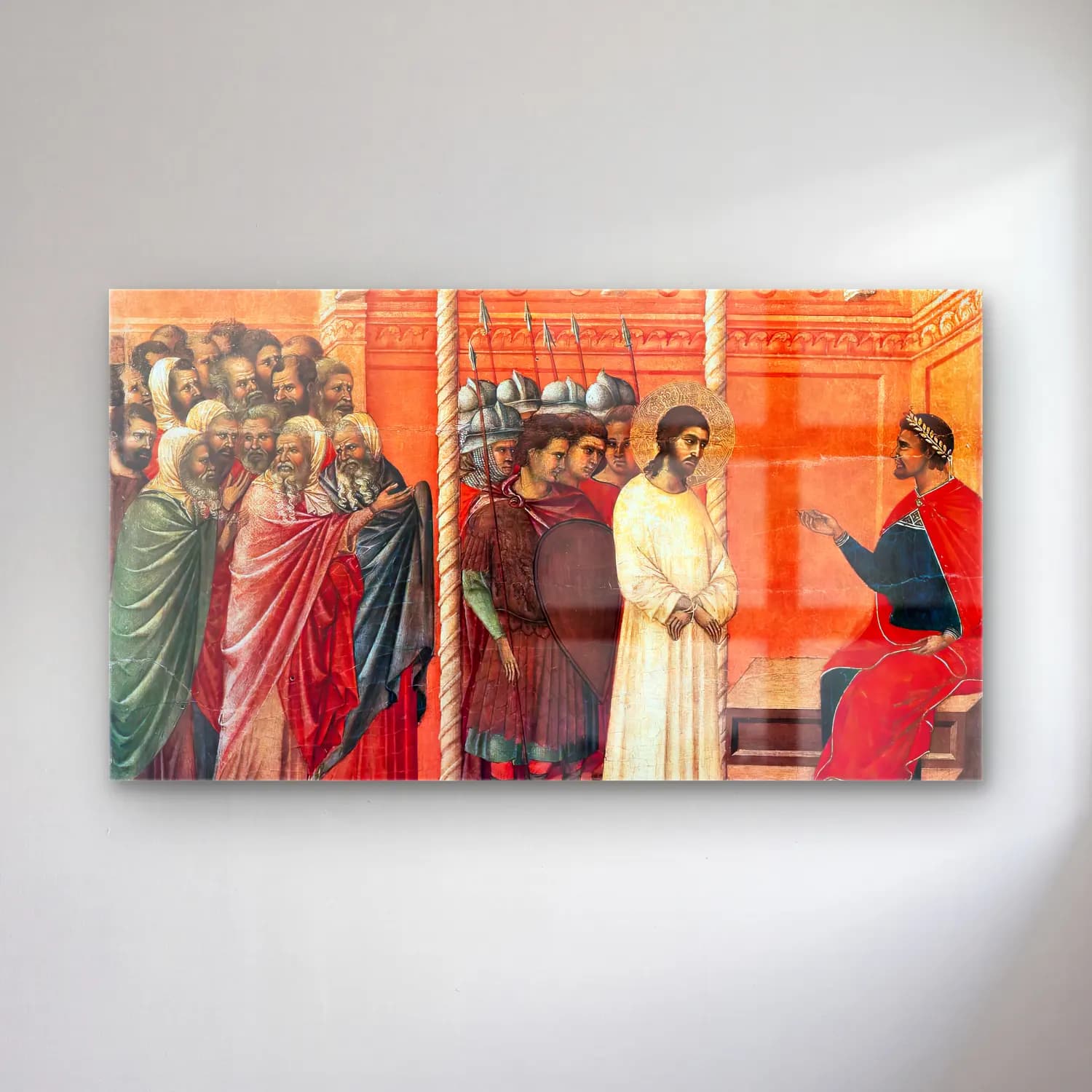 Duccio di Buoninsegna – Pilate s Second Interrogation of Christ (scene 15) cam tablo — Duccio di Buoninsegna – Pilate s Second Interrogation of Christ (scene 15) — yağlı boya dini sahne