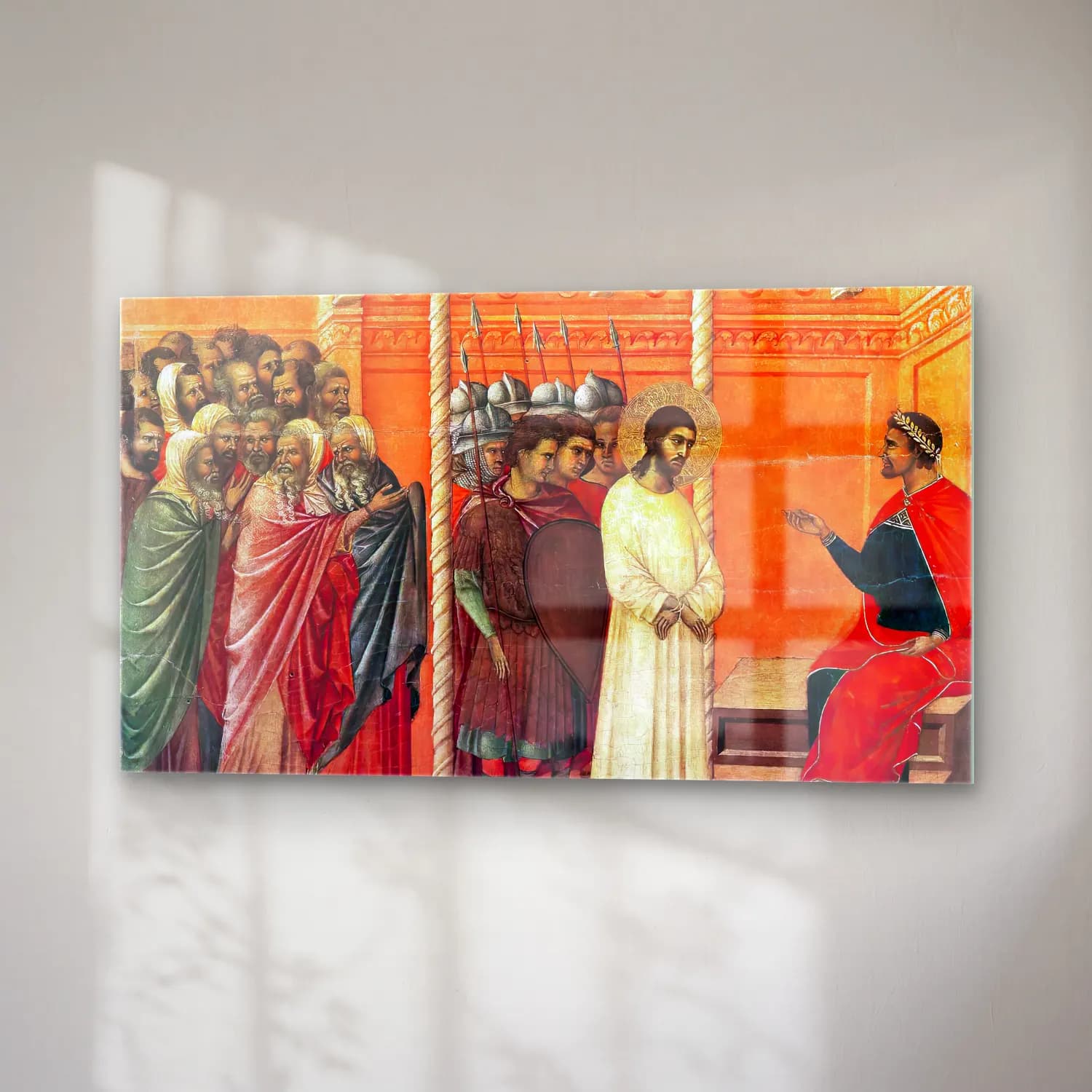 Duccio di Buoninsegna – Pilate s Second Interrogation of Christ (scene 15) cam tablo — sağ açıdan görünüm