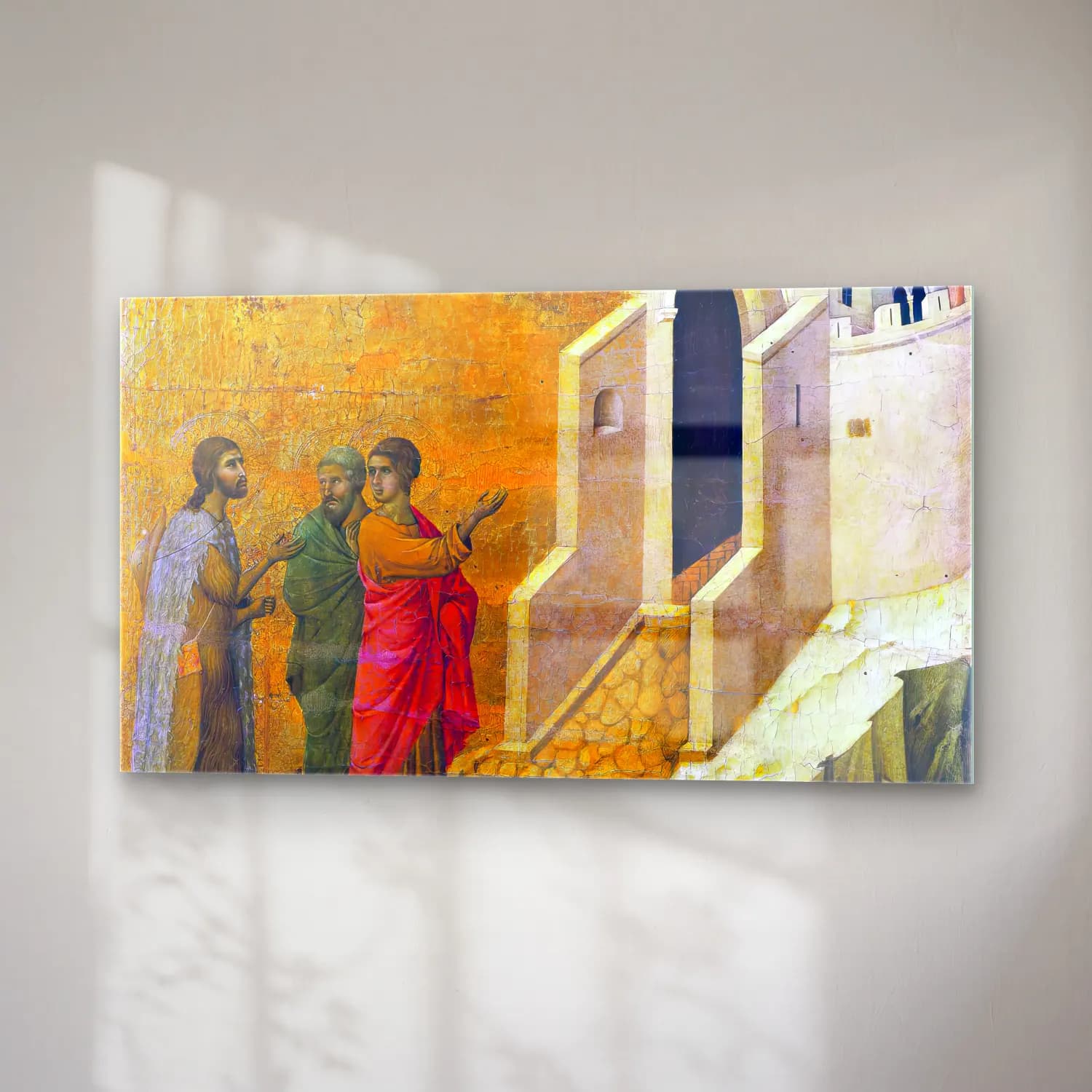 Duccio di Buoninsegna – Road to Emmaus (scene 26) cam tablo — sağ açıdan görünüm