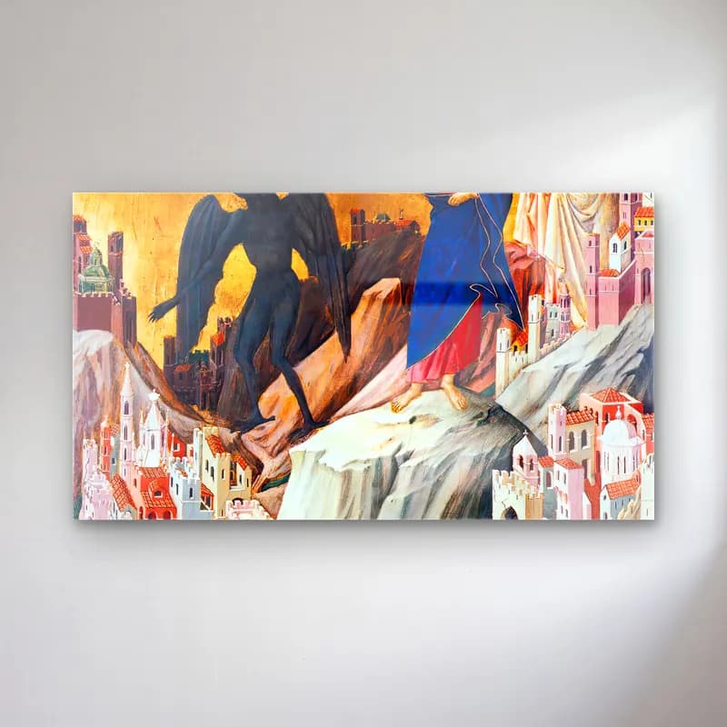 Duccio di Buoninsegna – Temptation on the Mountain (scene 3) cam tablo — Duccio di Buoninsegna – Temptation on the Mountain (scene 3) — empresyonist dini sahne