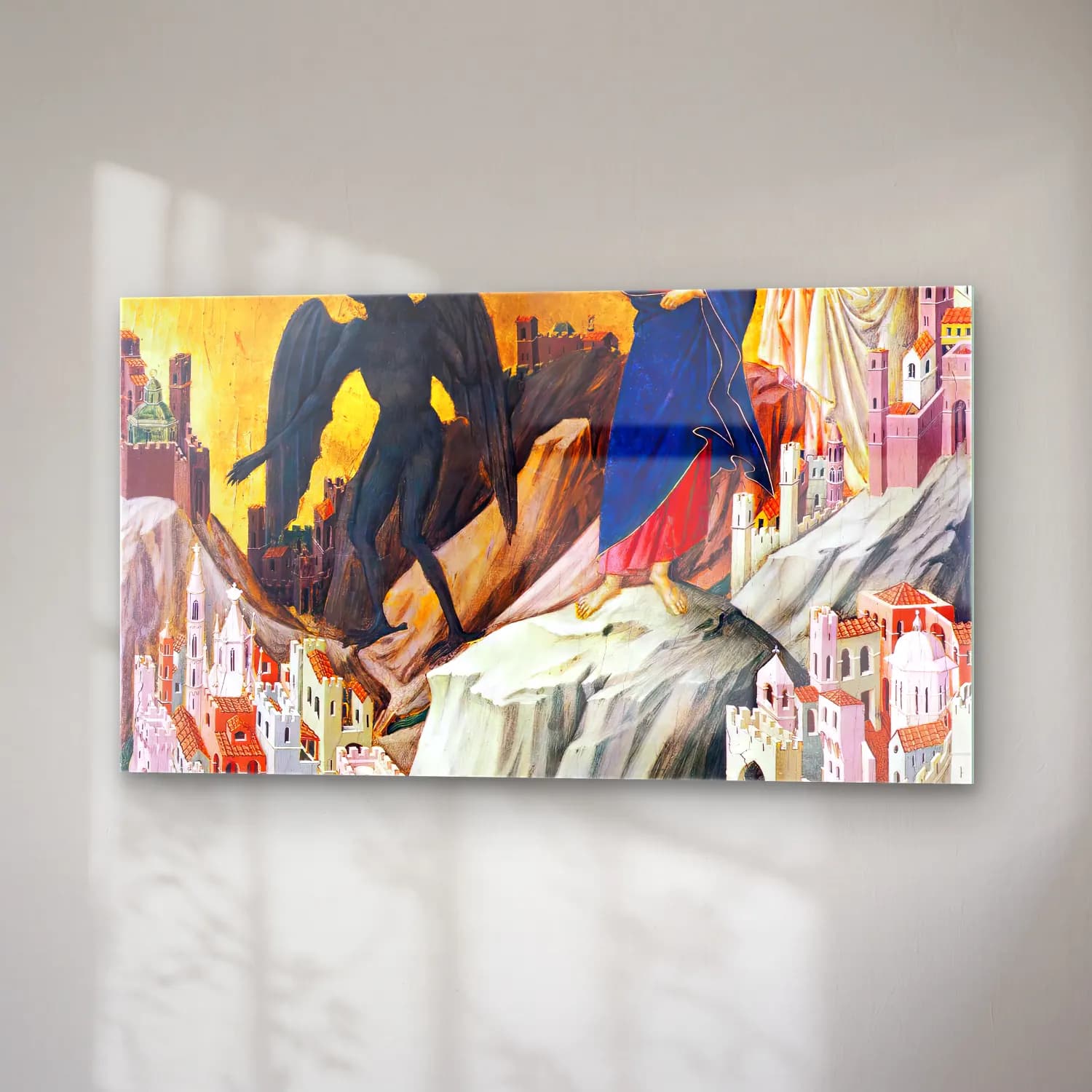 Duccio di Buoninsegna – Temptation on the Mountain (scene 3) cam tablo — sağ açıdan görünüm