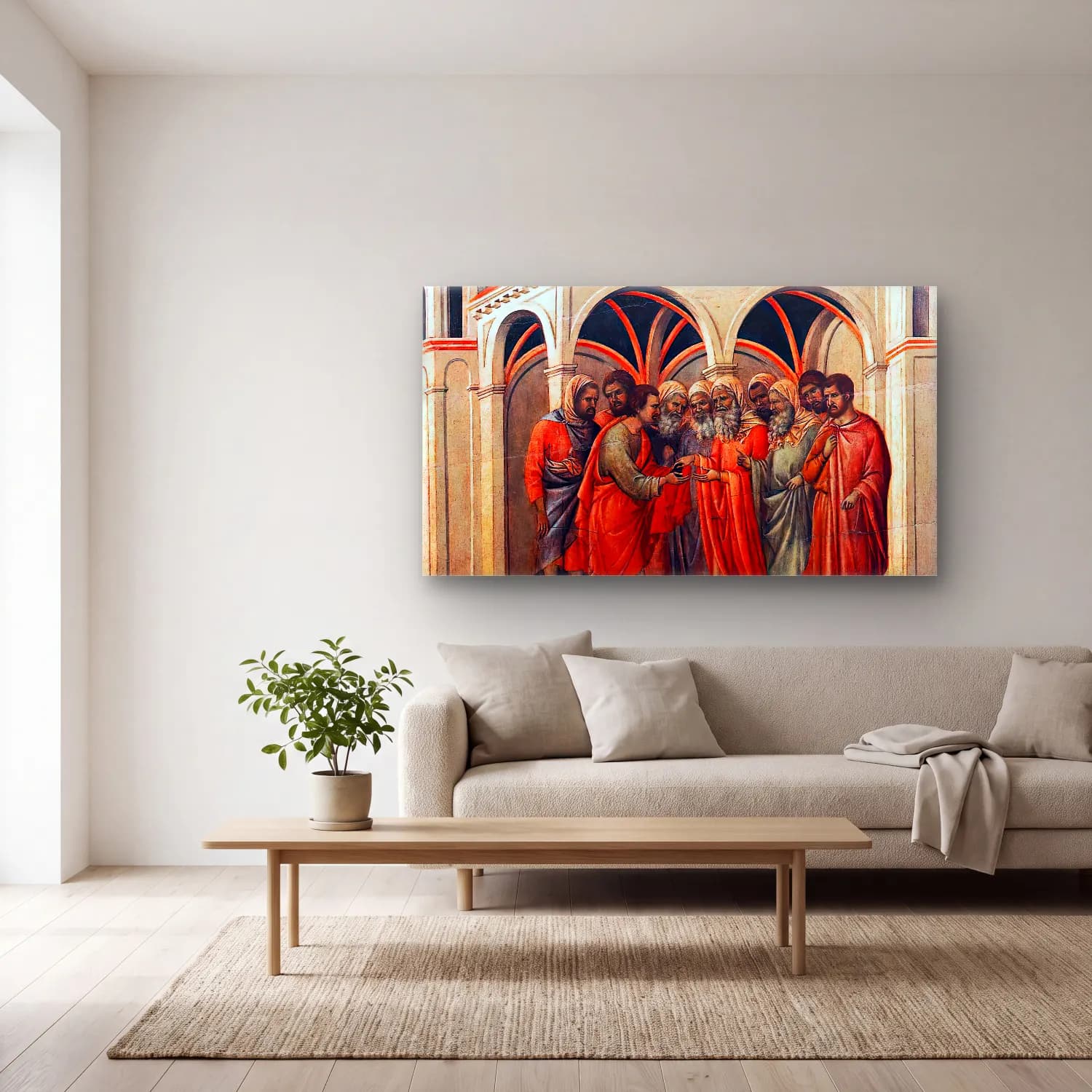 Duccio di Buoninsegna – The Betrayal cam tablo — açık renk salonda