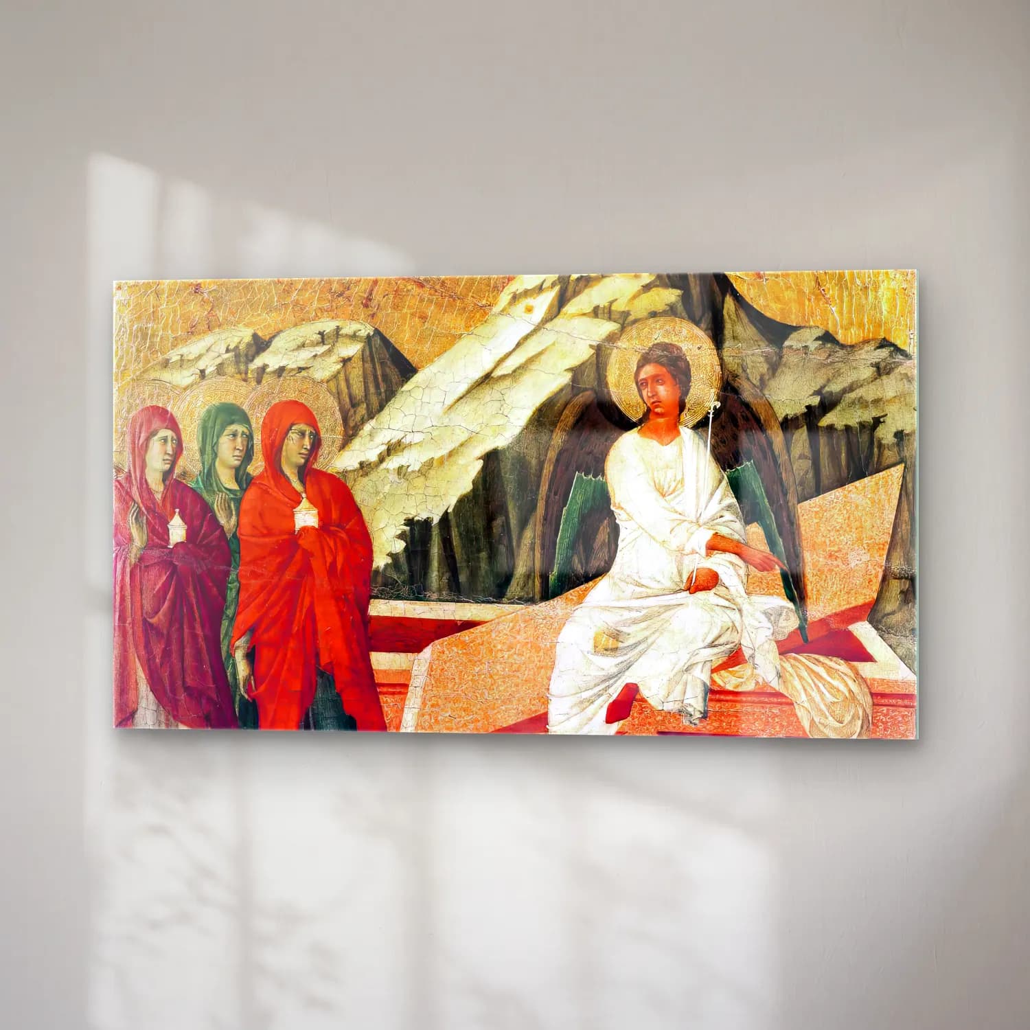 Duccio di Buoninsegna – The Three Marys at the Tomb (scene 23) cam tablo — sağ açıdan görünüm