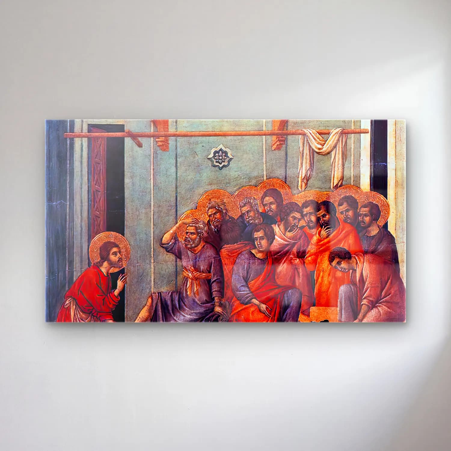 Duccio di Buoninsegna – Washing of the Feet (scene 2) cam tablo — Duccio di Buoninsegna – Washing of the Feet (scene 2) — empresyonist dini sahne