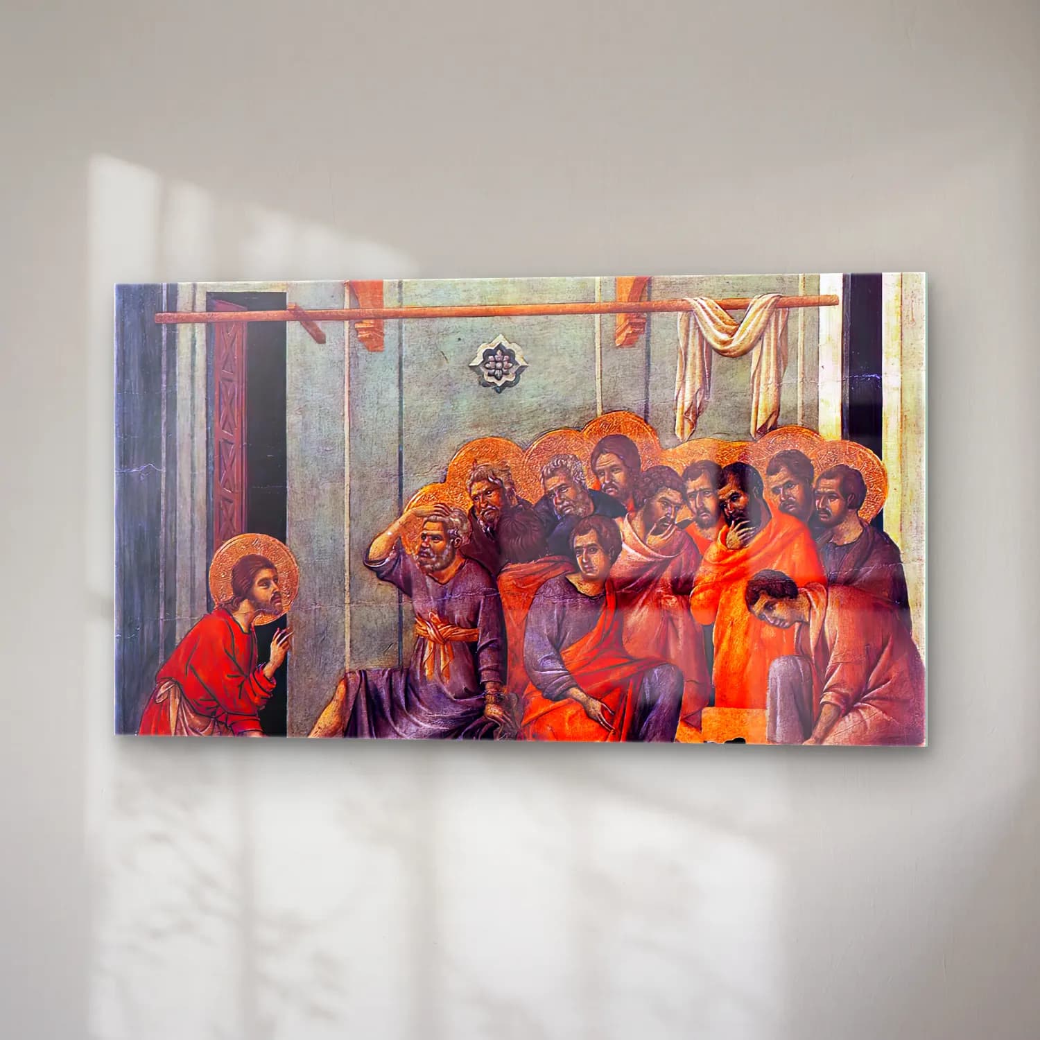 Duccio di Buoninsegna – Washing of the Feet (scene 2) cam tablo — sağ açıdan görünüm