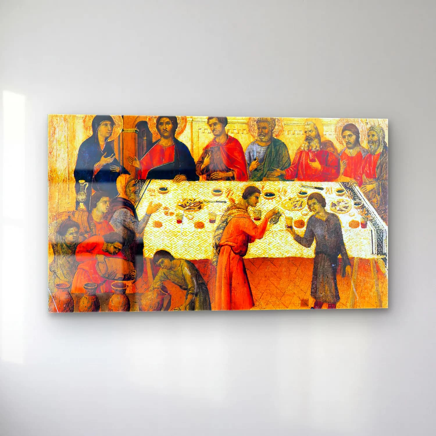 Duccio di Buoninsegna – Wedding at Cana (scene 5) cam tablo — sol açıdan görünüm