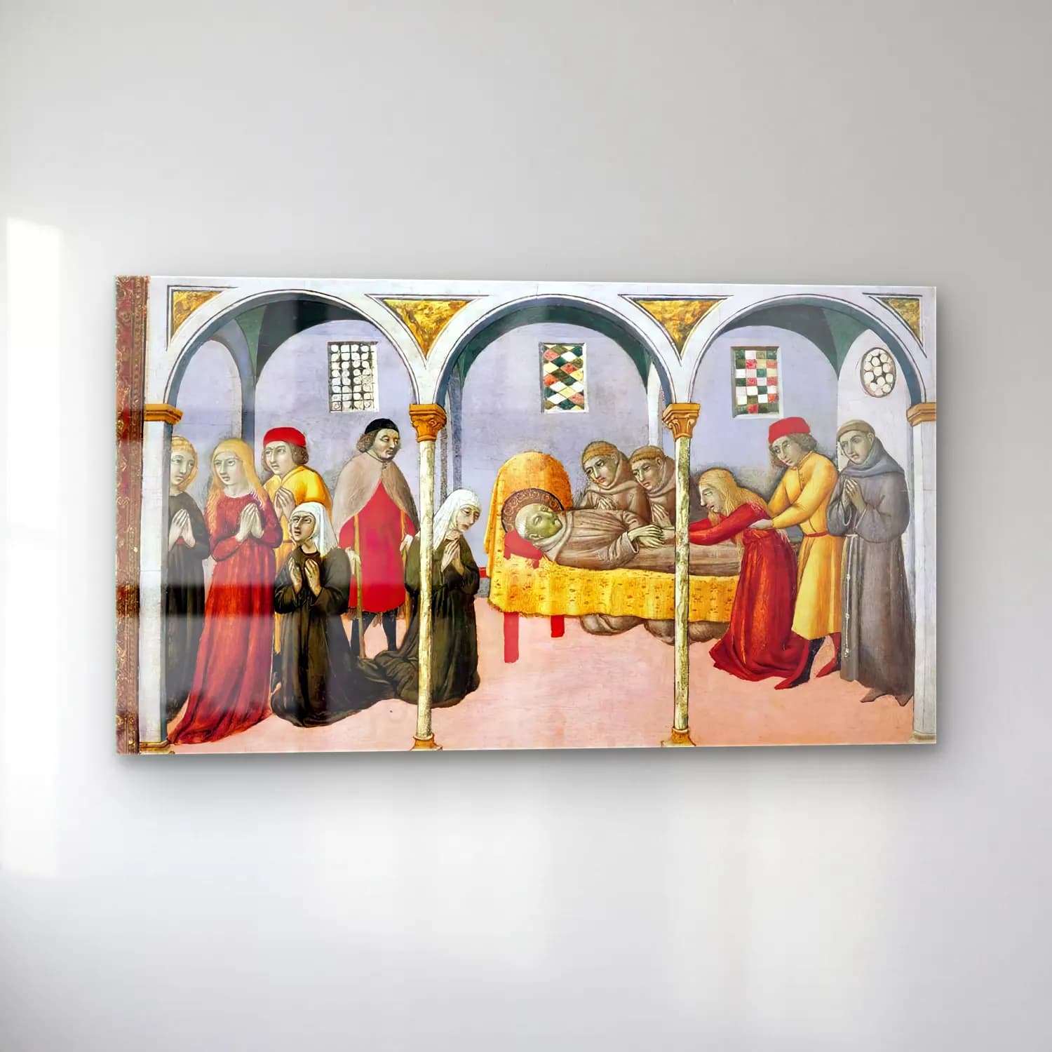 Sano di Pietro – Donna Perna Being Cured on Approaching St Bernardino s Body cam tablo — sol açıdan görünüm
