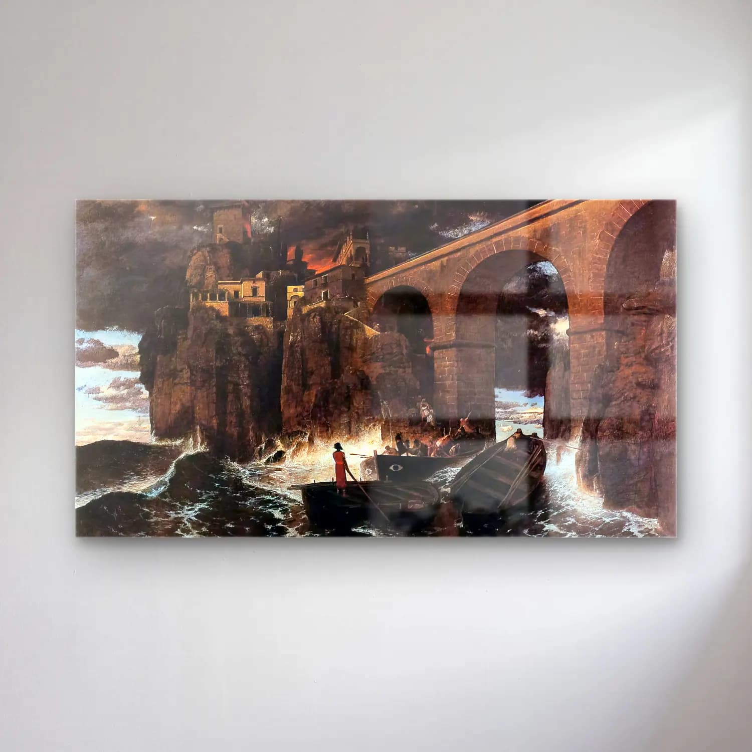 Arnold Böcklin – Attack cam tablo — Arnold Böcklin – Attack — yağlı boya köprü