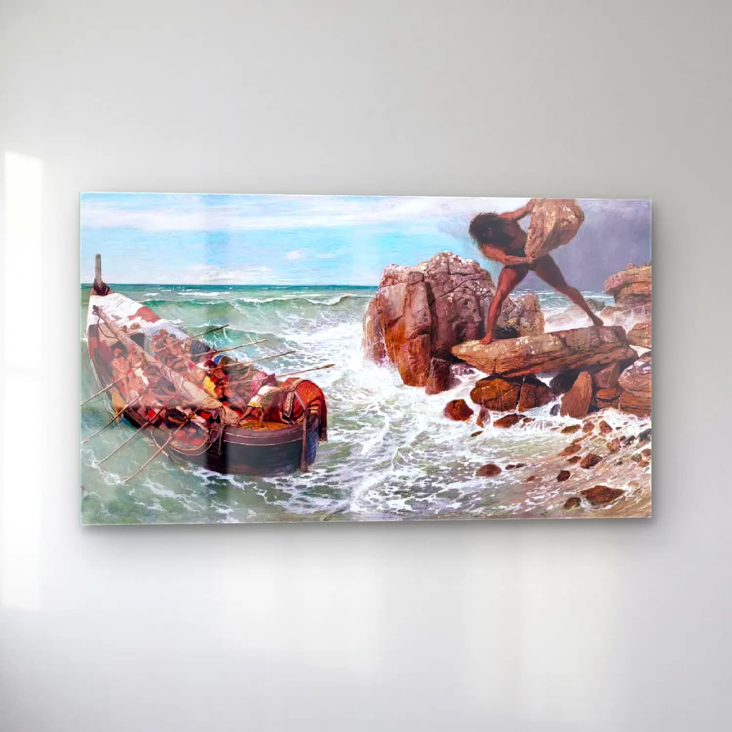 Arnold Böcklin – Odysseus and Polyphemus cam tablo — sol açıdan görünüm