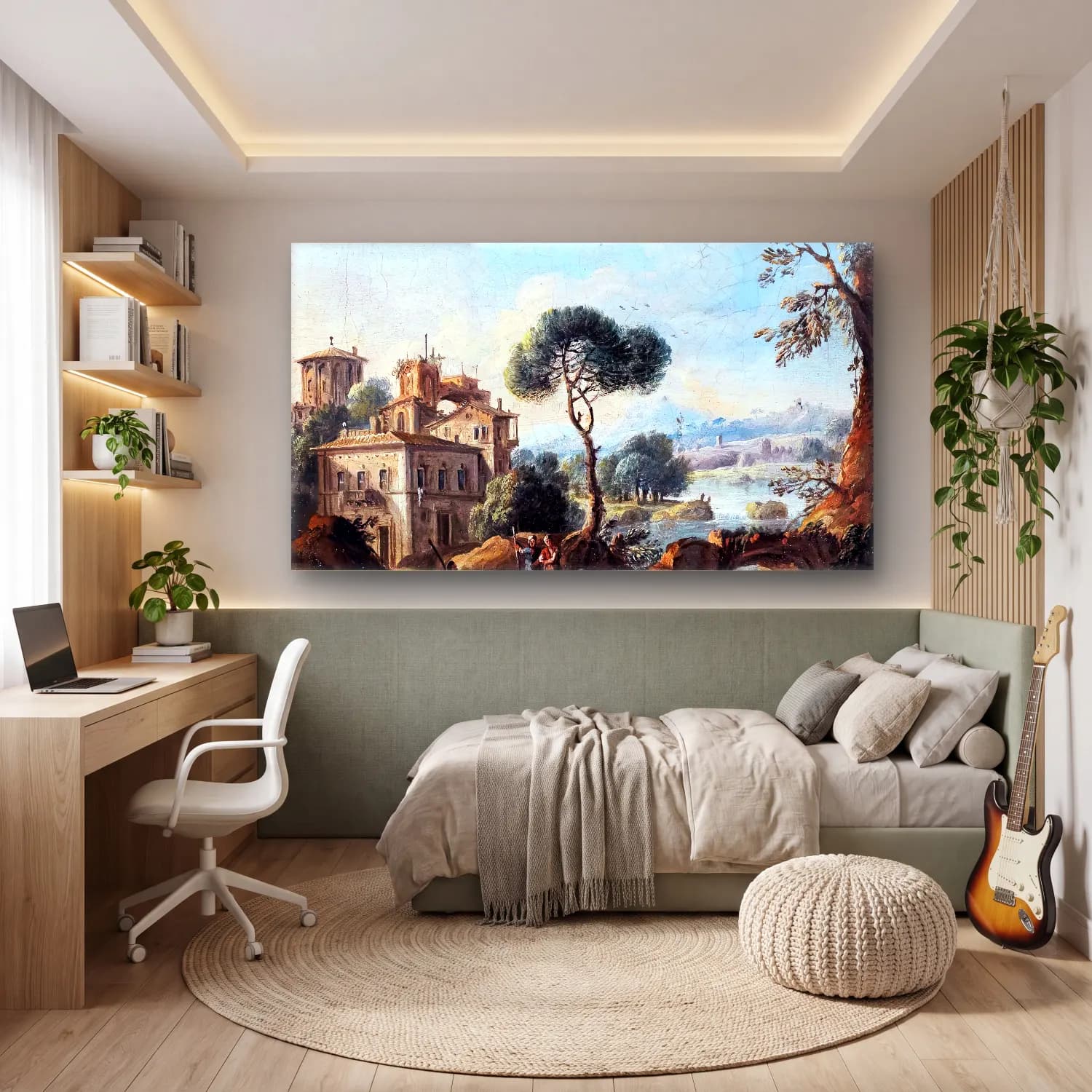 Paolo Anesi – View of Tivoli and the Roman Campagna cam tablo — genç odasında