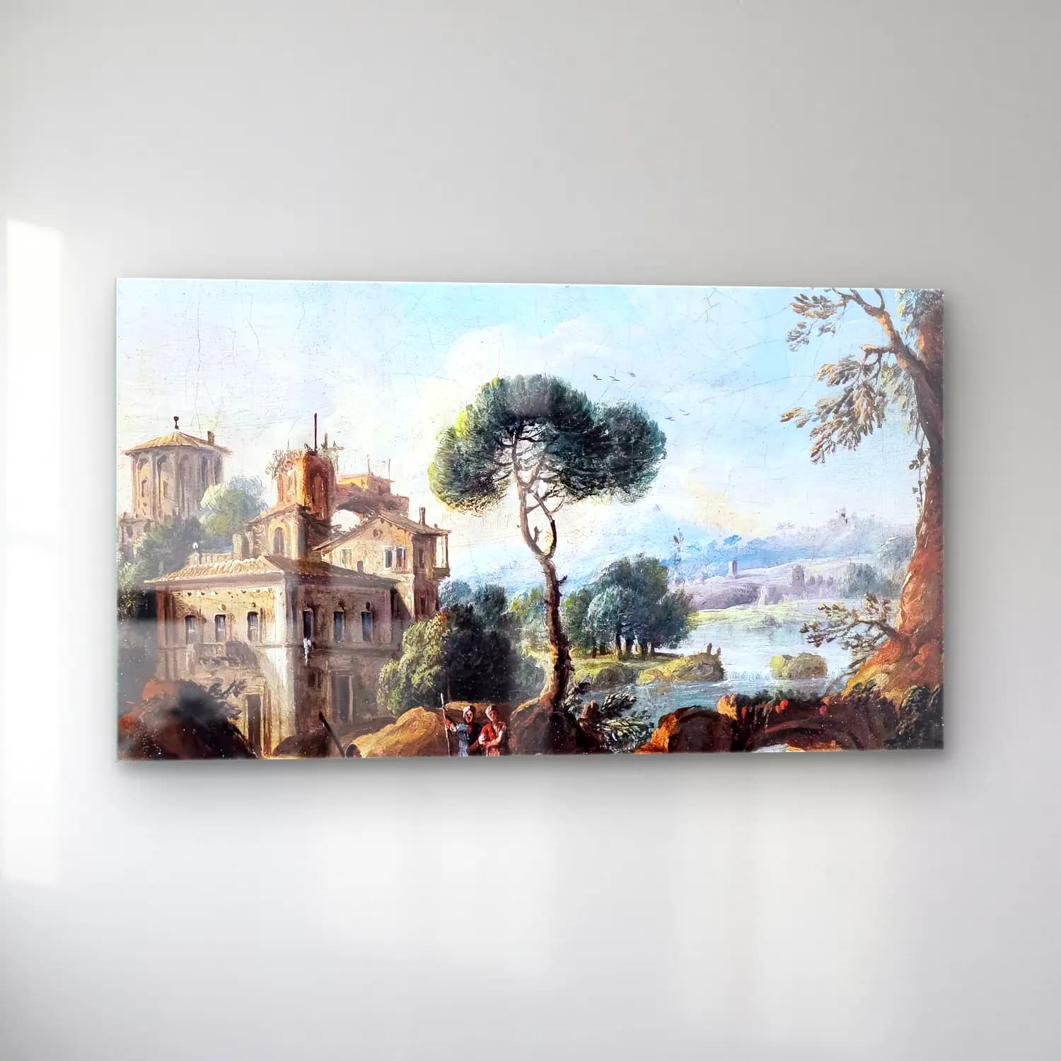 Paolo Anesi – View of Tivoli and the Roman Campagna cam tablo — sol açıdan görünüm