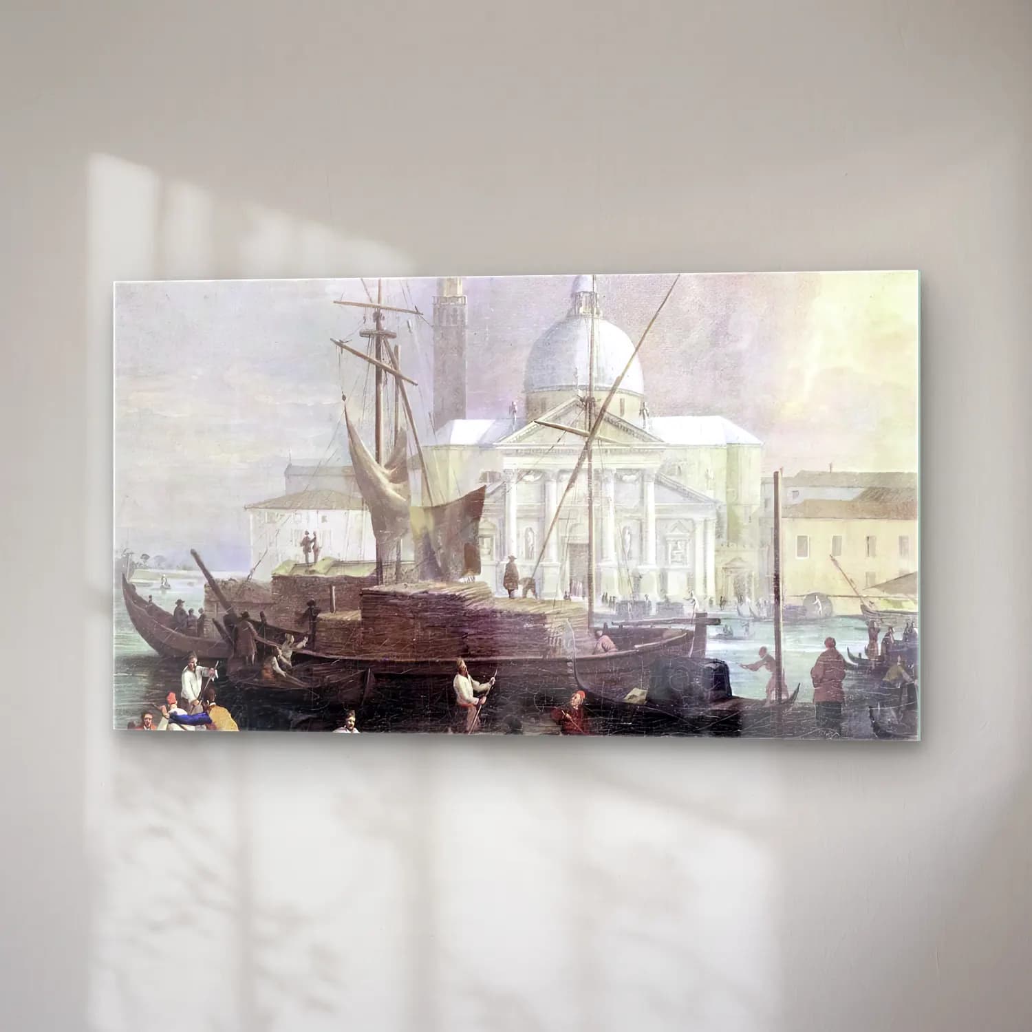 Luca Carlevaris – The Sea Custom House with San Giorgio Maggiore (detail) cam tablo — sağ açıdan görünüm