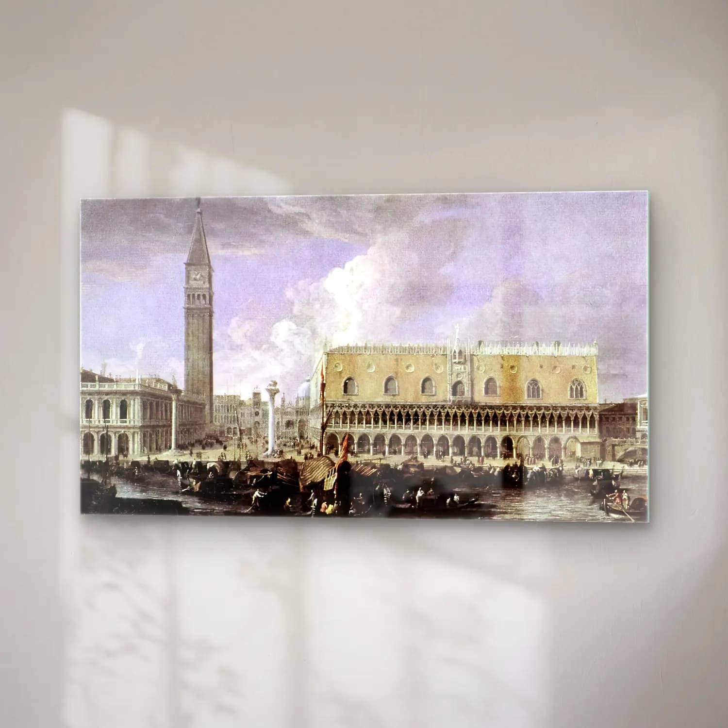 Luca Carlevaris – View of the Wharf from the Bacino di San Marco cam tablo — sağ açıdan görünüm