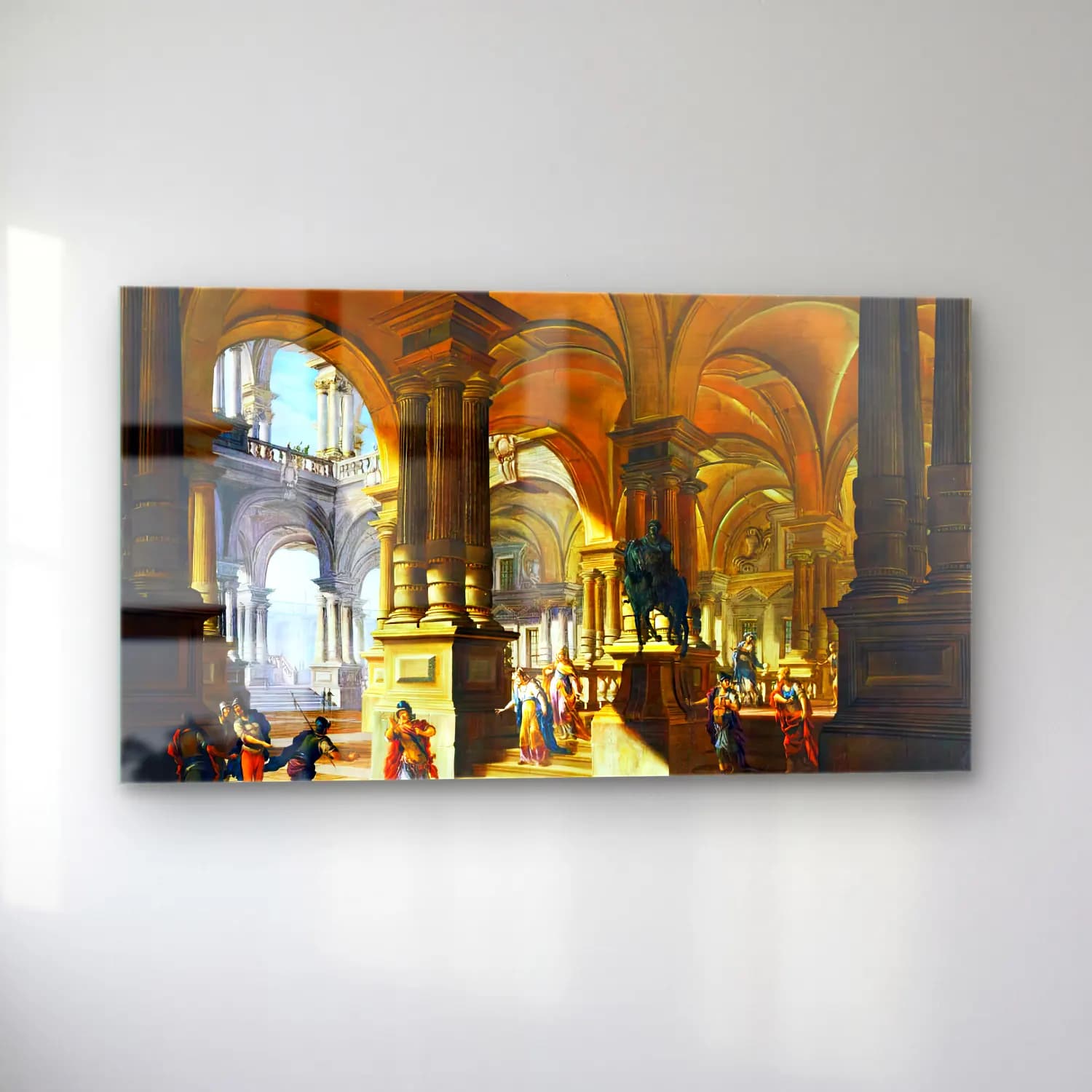 Antonio Joli – Architectural Capriccio with Figures cam tablo — sol açıdan görünüm