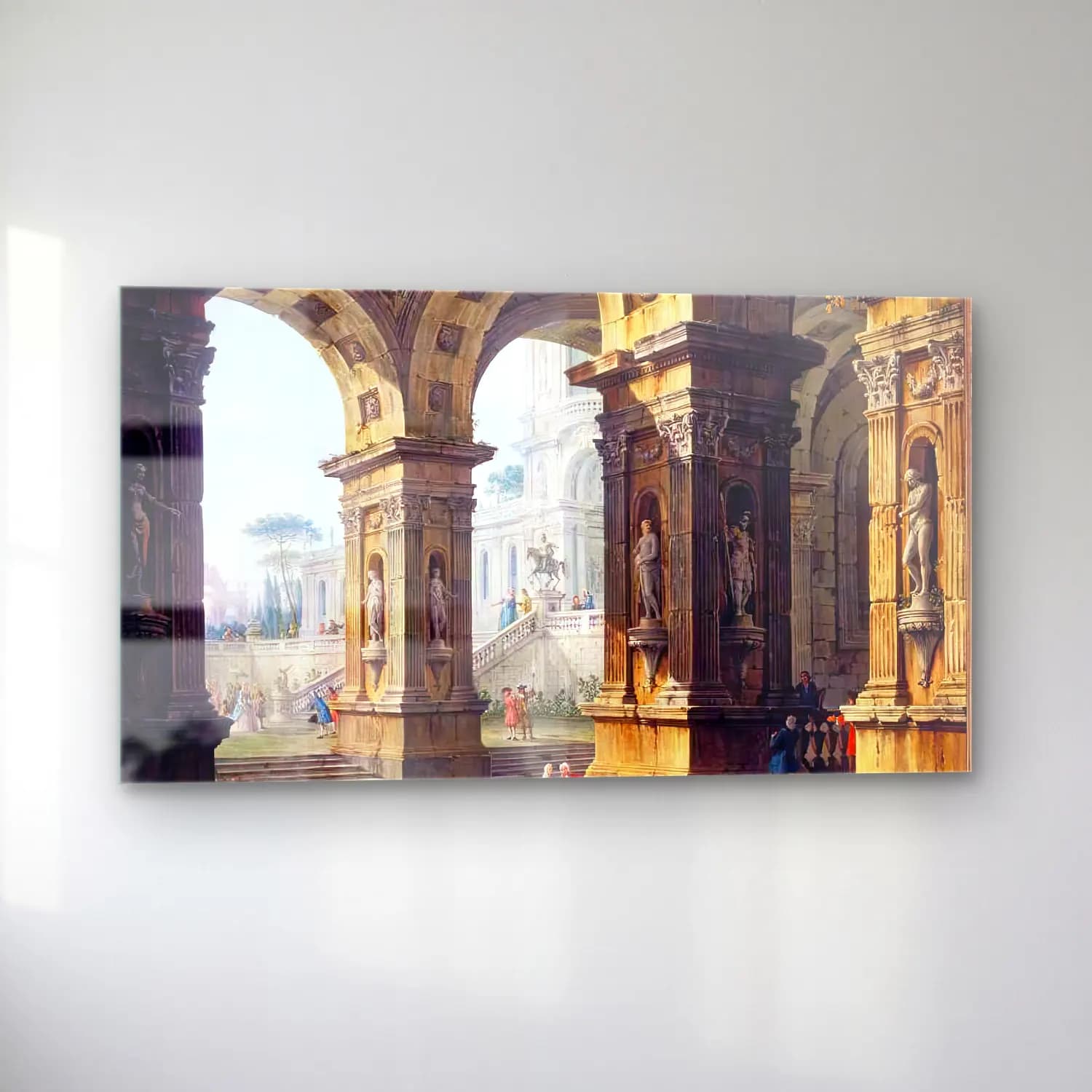 Antonio Joli – Capriccio with Elegant Figures cam tablo — sol açıdan görünüm