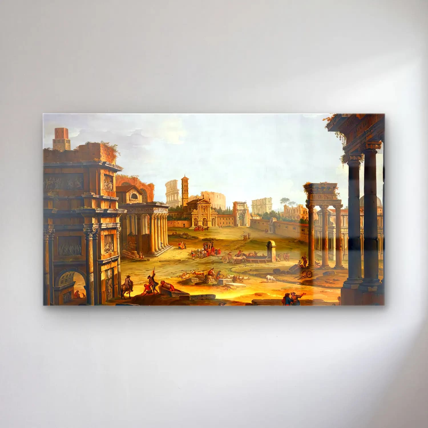 Antonio Joli – View of the Forum Romanum cam tablo — Antonio Joli – View of the Forum Romanum — vintage antik kalıntılar