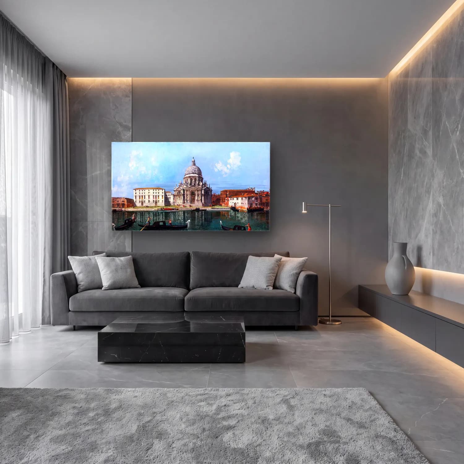 Michele Marieschi – Santa Maria della Salute, Venice cam tablo — lüks salon duvarında