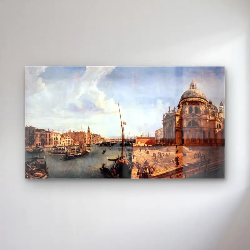 Michele Marieschi – The Grand Canal near the Salute cam tablo — Michele Marieschi – The Grand Canal near the Salute — yağlı boya venedik kanalları