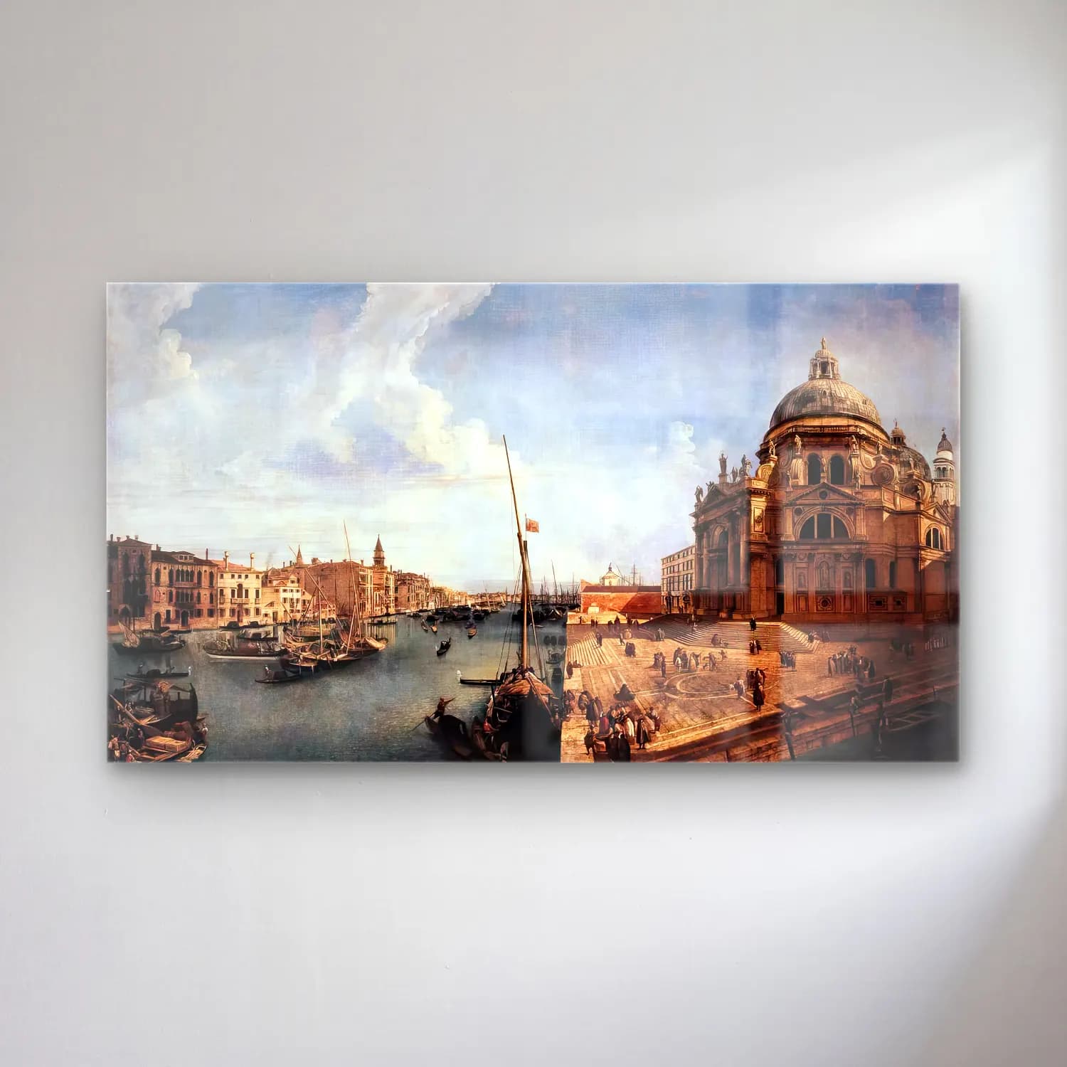 Michele Marieschi – The Grand Canal near the Salute cam tablo — Michele Marieschi – The Grand Canal near the Salute — yağlı boya venedik kanalları