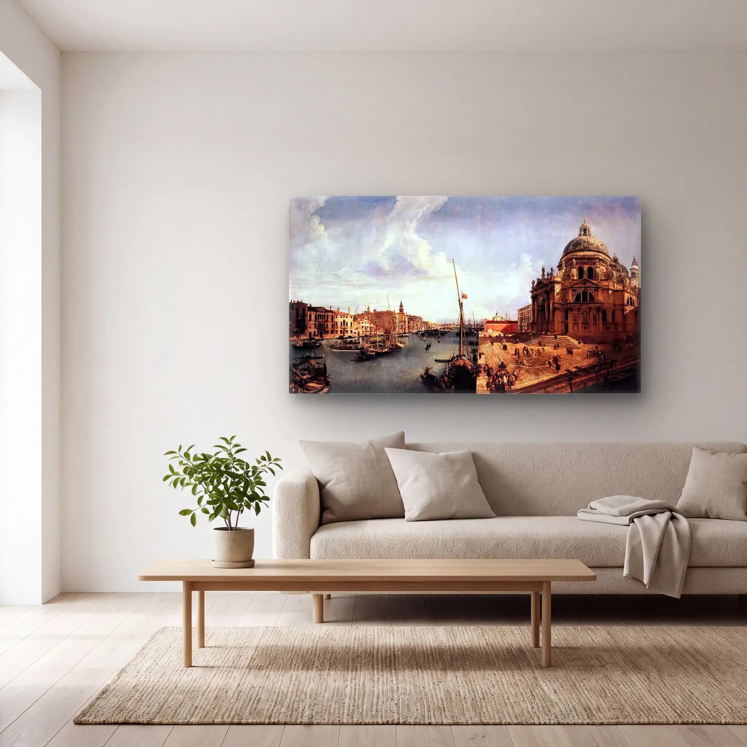 Michele Marieschi – The Grand Canal near the Salute cam tablo — açık renk salonda