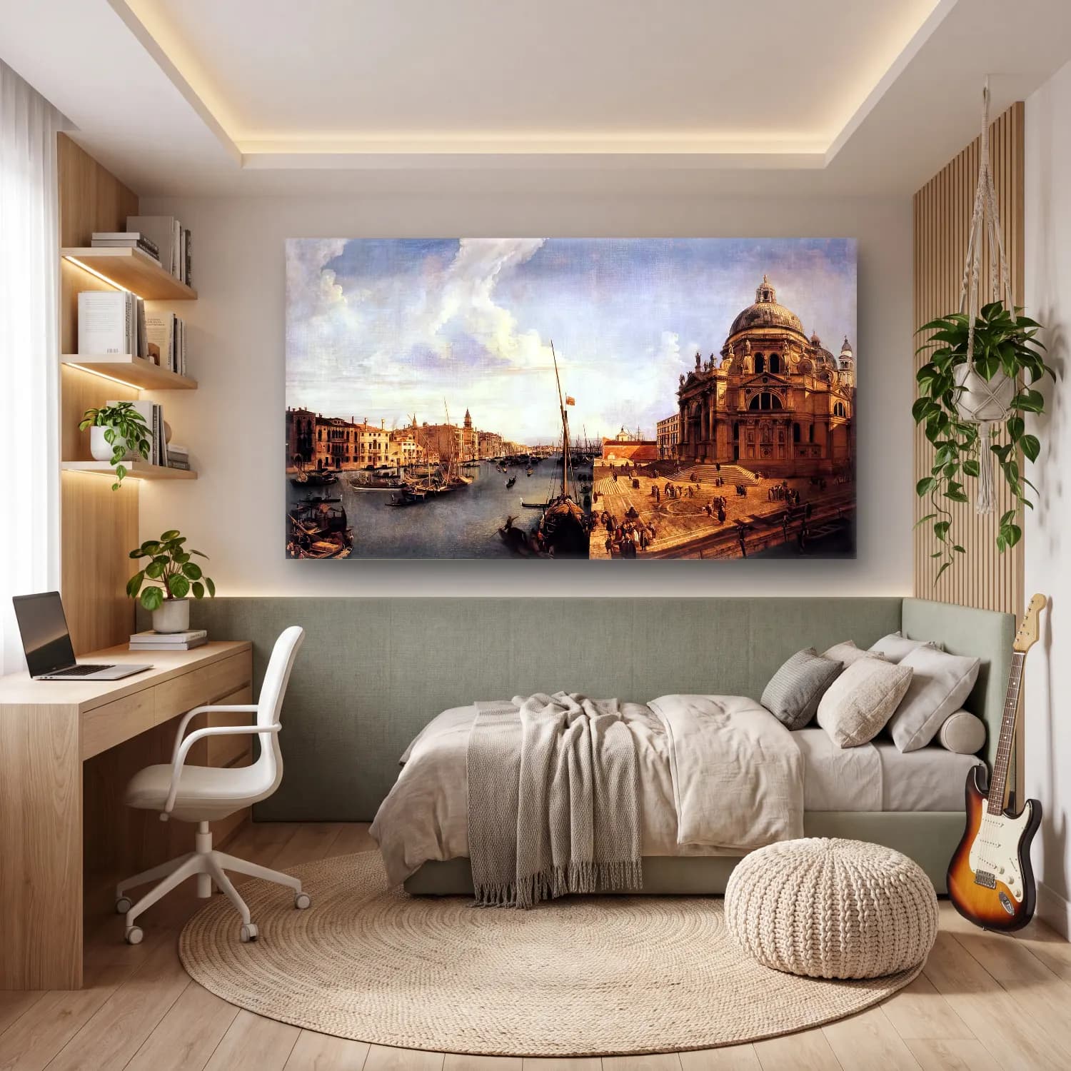 Michele Marieschi – The Grand Canal near the Salute cam tablo — genç odasında