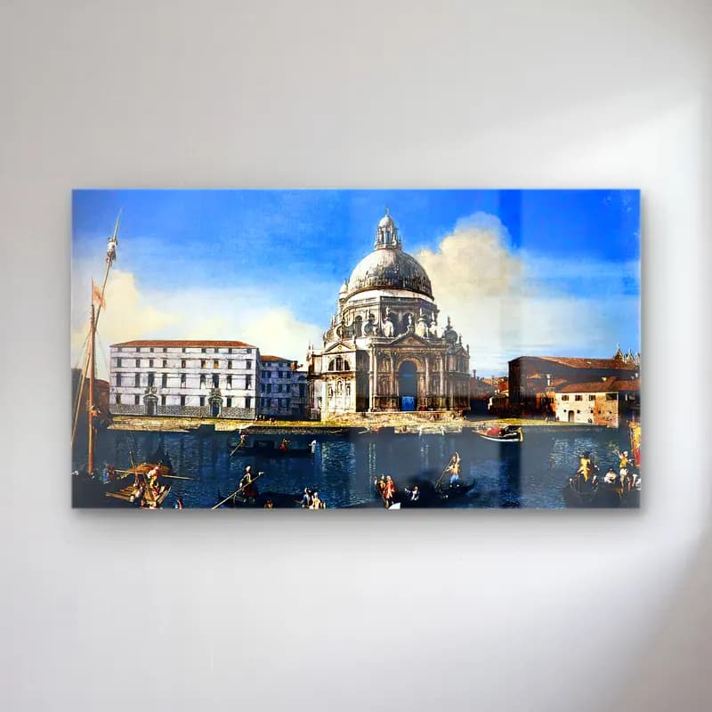 Michele Marieschi – The Grand Canal with Santa Maria della Salute cam tablo — Michele Marieschi – The Grand Canal with Santa Maria della Salute — yağlı boya venedik kanalları