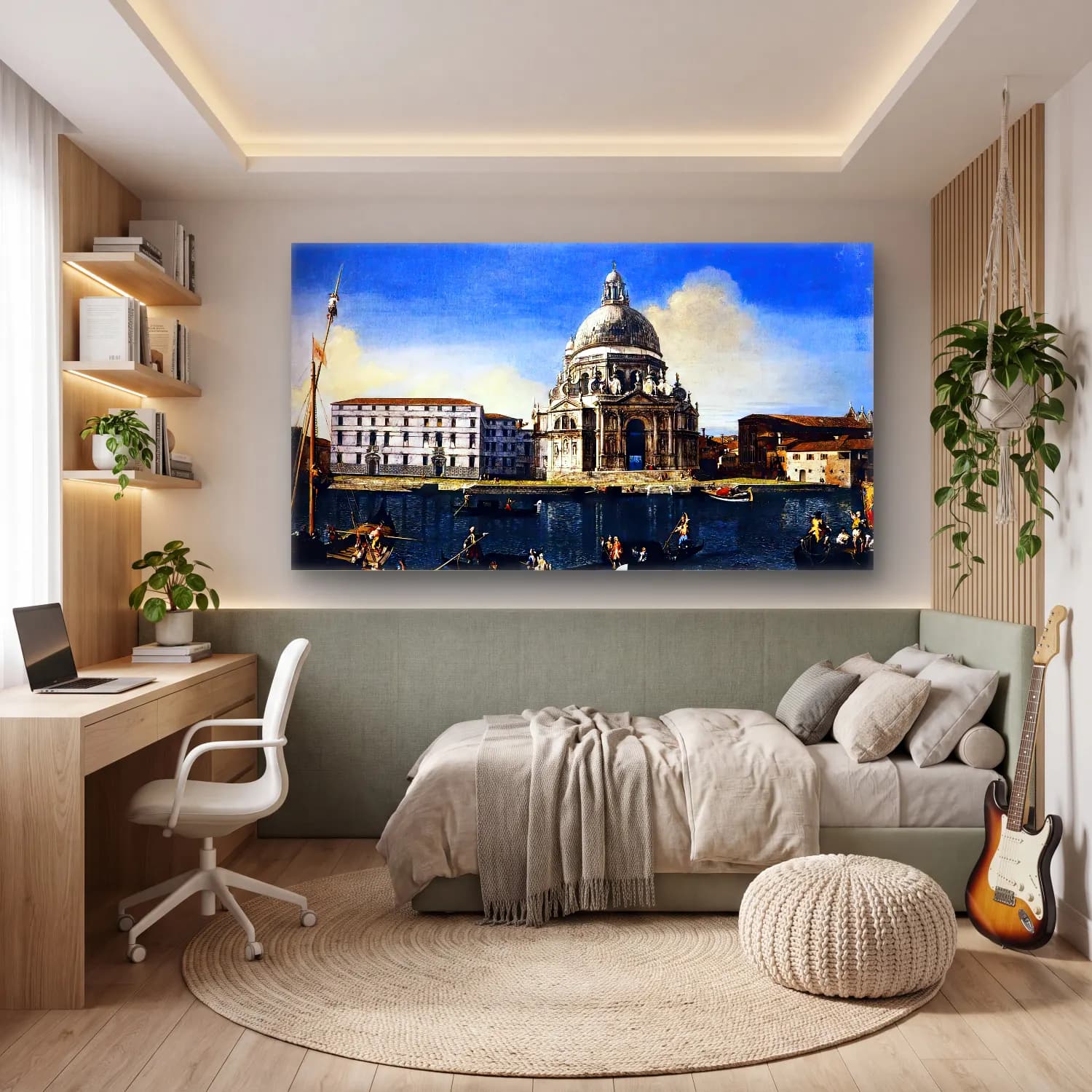 Michele Marieschi – The Grand Canal with Santa Maria della Salute cam tablo — genç odasında