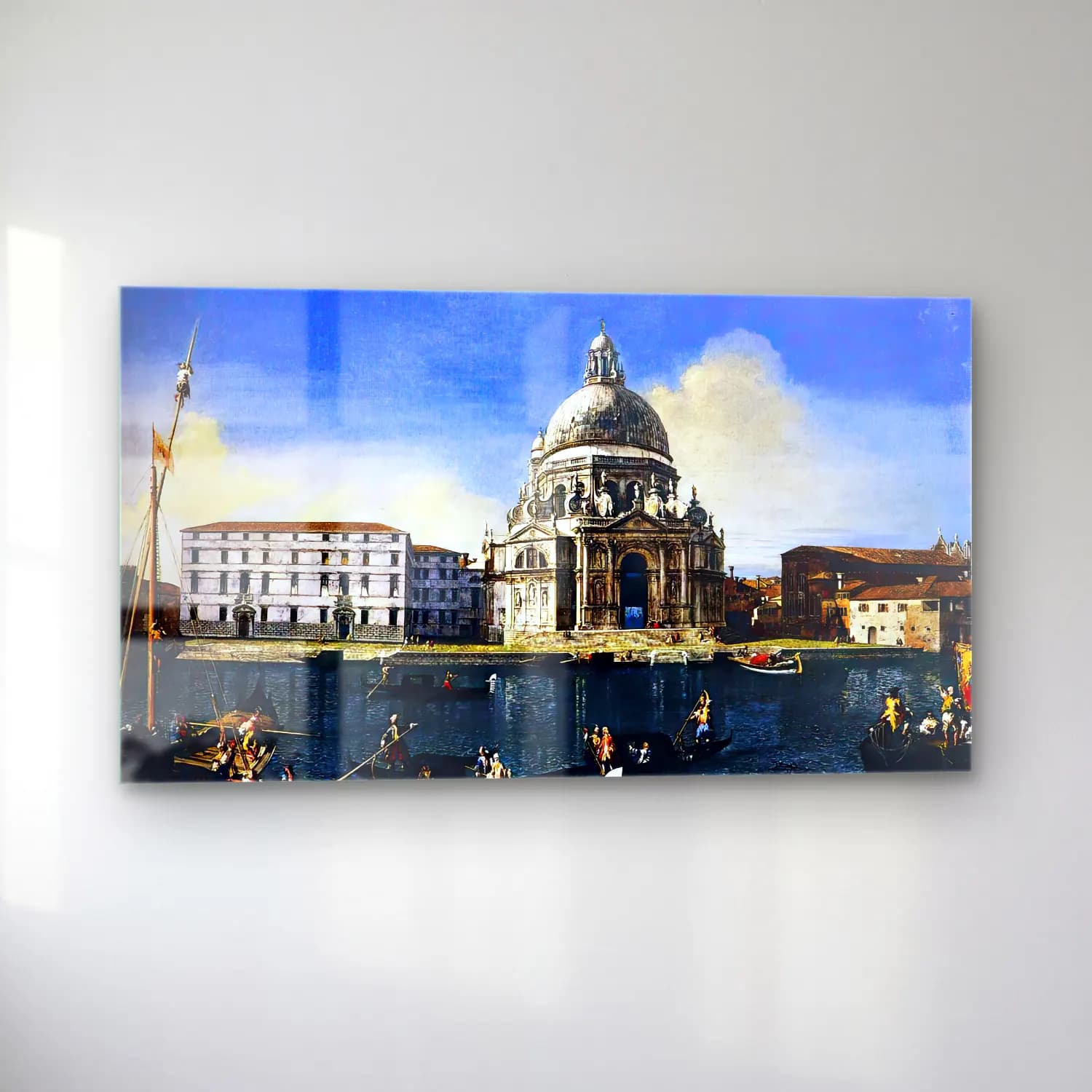 Michele Marieschi – The Grand Canal with Santa Maria della Salute cam tablo — sol açıdan görünüm