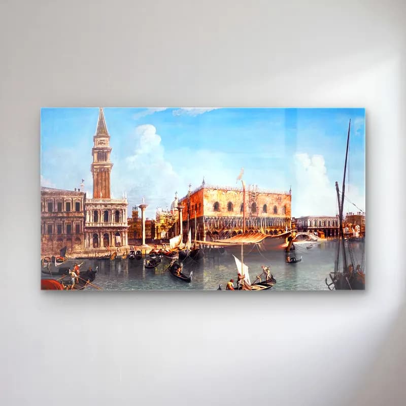 Michele Marieschi – Venice, a View of the Molo from the Bacino cam tablo — Michele Marieschi – Venice, a View of the Molo from the Bacino — yağlı boya venedik kanalları