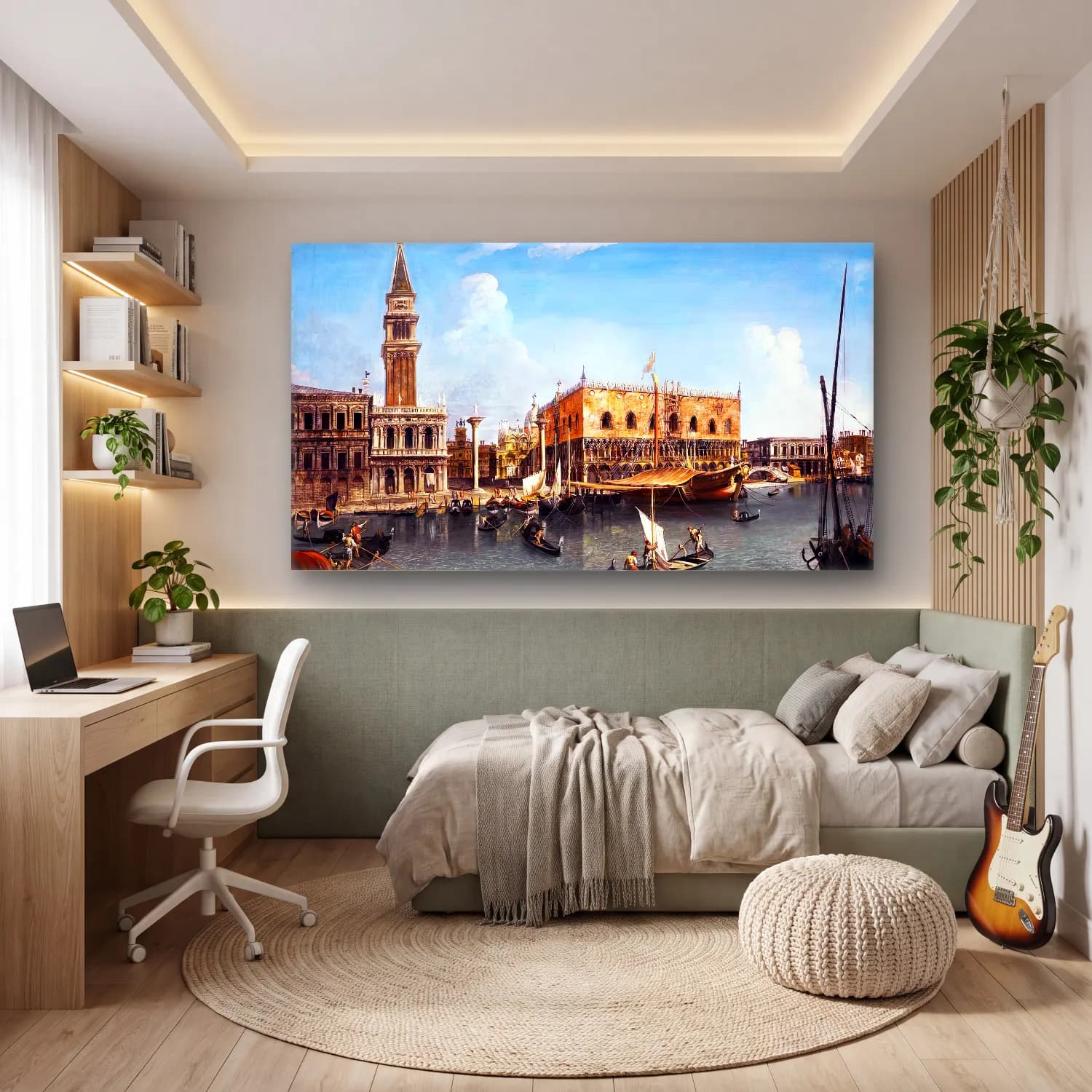 Michele Marieschi – Venice, a View of the Molo from the Bacino cam tablo — genç odasında