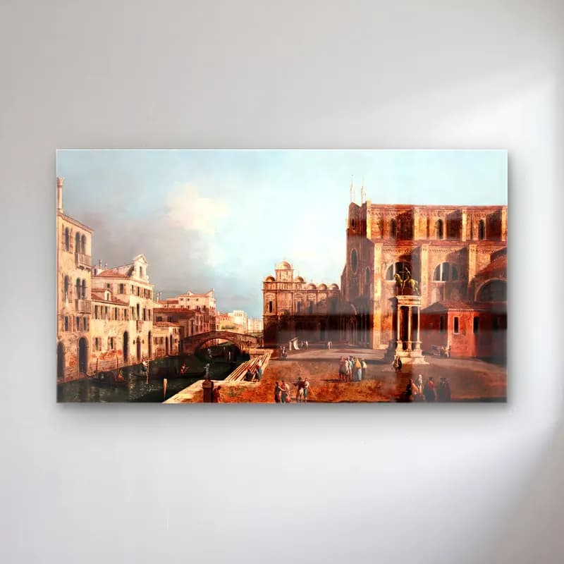 Michele Marieschi – View of Campo Ss. Giovanni e Paolo, Venice cam tablo — Michele Marieschi – View of Campo Ss. Giovanni e Paolo, Venice — yağlı boya katedral