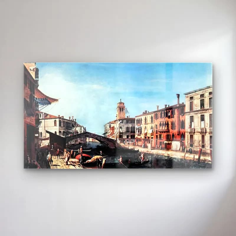 Michele Marieschi – View of the Rio di Cannareggio cam tablo — Michele Marieschi – View of the Rio di Cannareggio — yağlı boya venedik kanalları