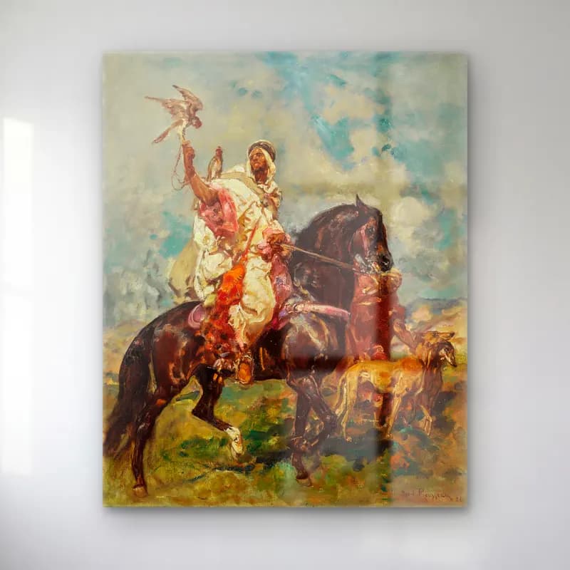 Yağlı Boya Atlı No. 14 cam tablo — Yağlı Boya Atlı No. 14 — yağlı boya atlı