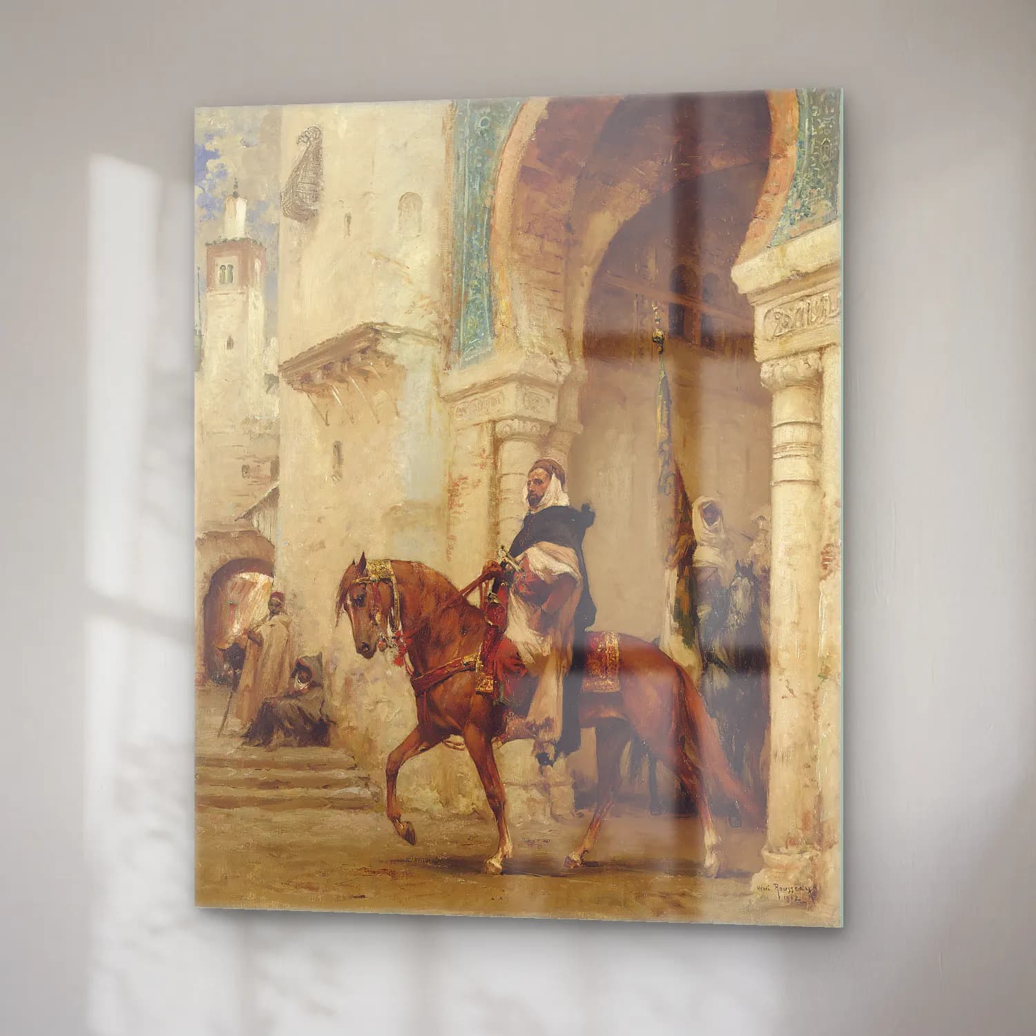 Yağlı Boya Şövalye No. 4 cam tablo — sağ açıdan görünüm