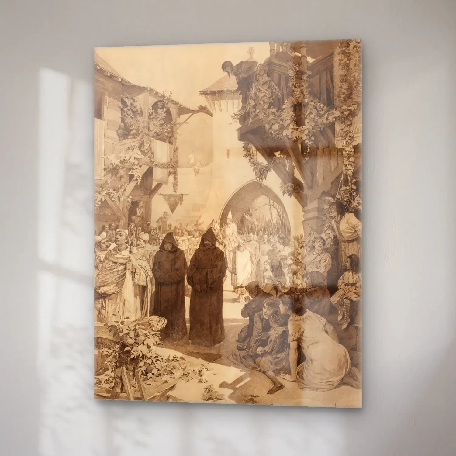 Vintage Dini Sahne No. 8 cam tablo — sağ açıdan görünüm