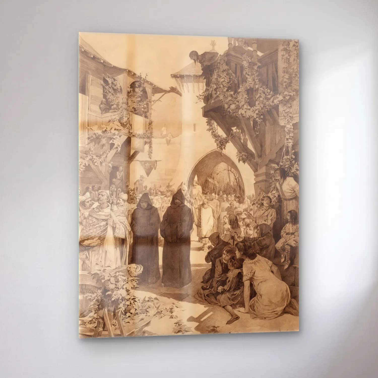 Vintage Dini Sahne No. 8 cam tablo — sol açıdan görünüm
