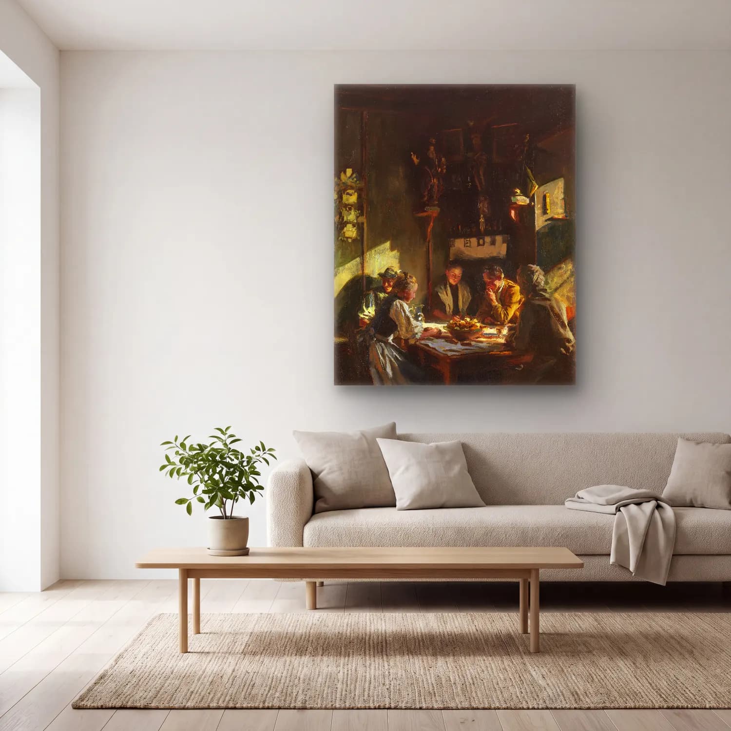 John Singer Sargent – Tyrolese Interior cam tablo — açık renk salonda