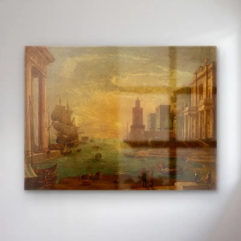 Claude Lorrain – Seaport with Ulysses Restituting Chryseis to Her Father… cam tablo — Claude Lorrain – Seaport with Ulysses Restituting Chryseis to Her Father… — yağlı boya liman ve tekneler