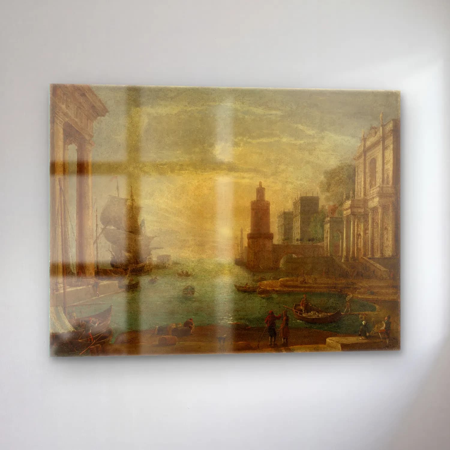 Claude Lorrain – Seaport with Ulysses Restituting Chryseis to Her Father… cam tablo — sol açıdan görünüm