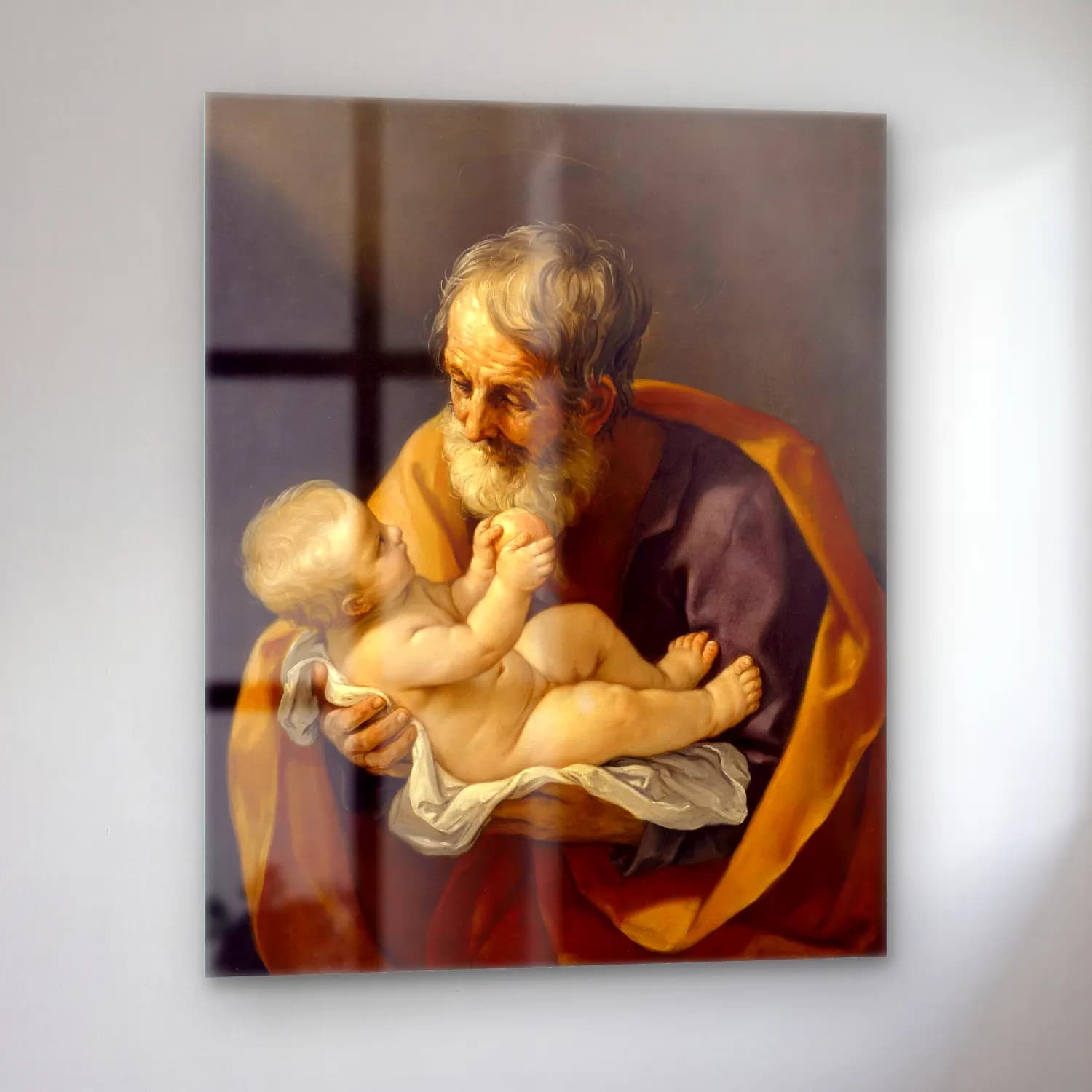 Guido Reni – Saint Joseph and the Christ Child cam tablo — sol açıdan görünüm