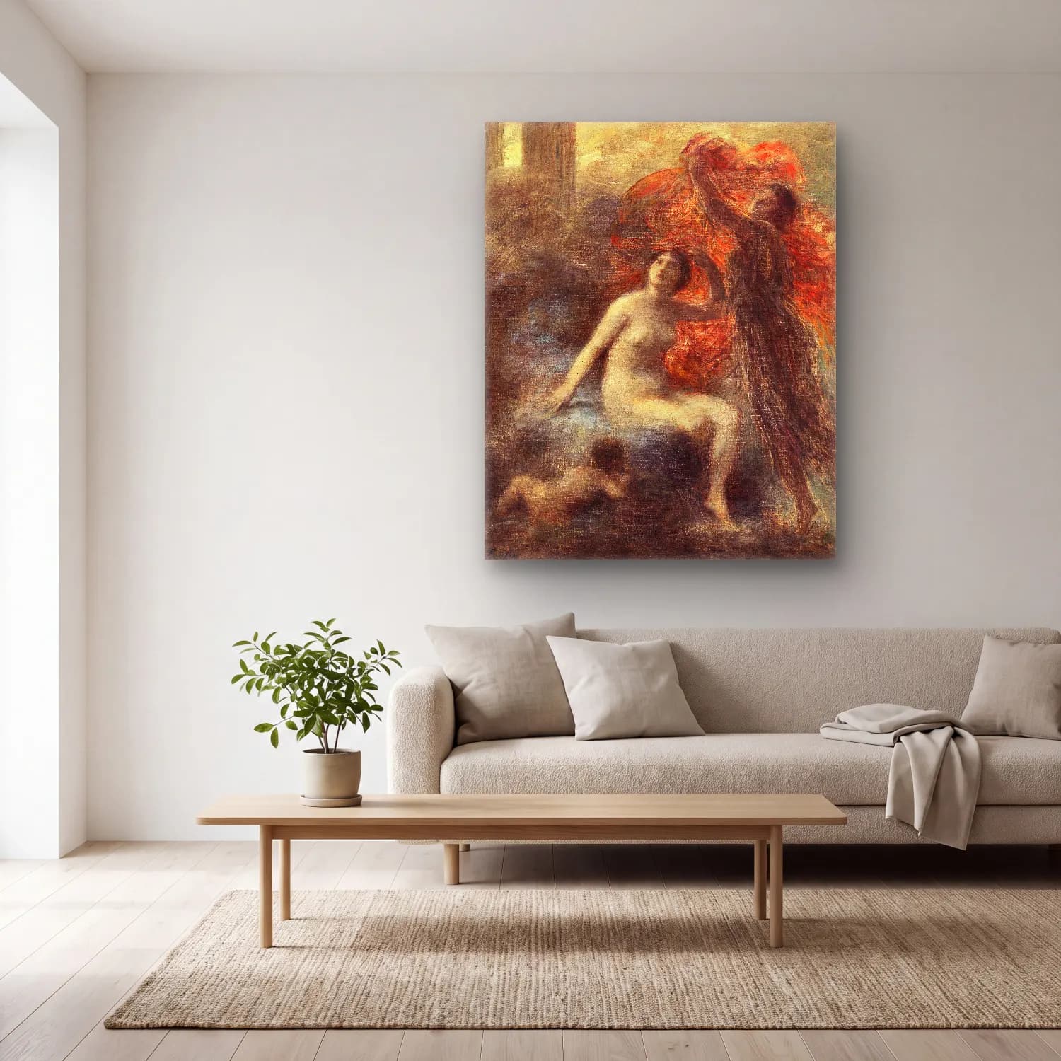 Henri Fantin-Latour – The Palace of Aurora cam tablo — açık renk salonda