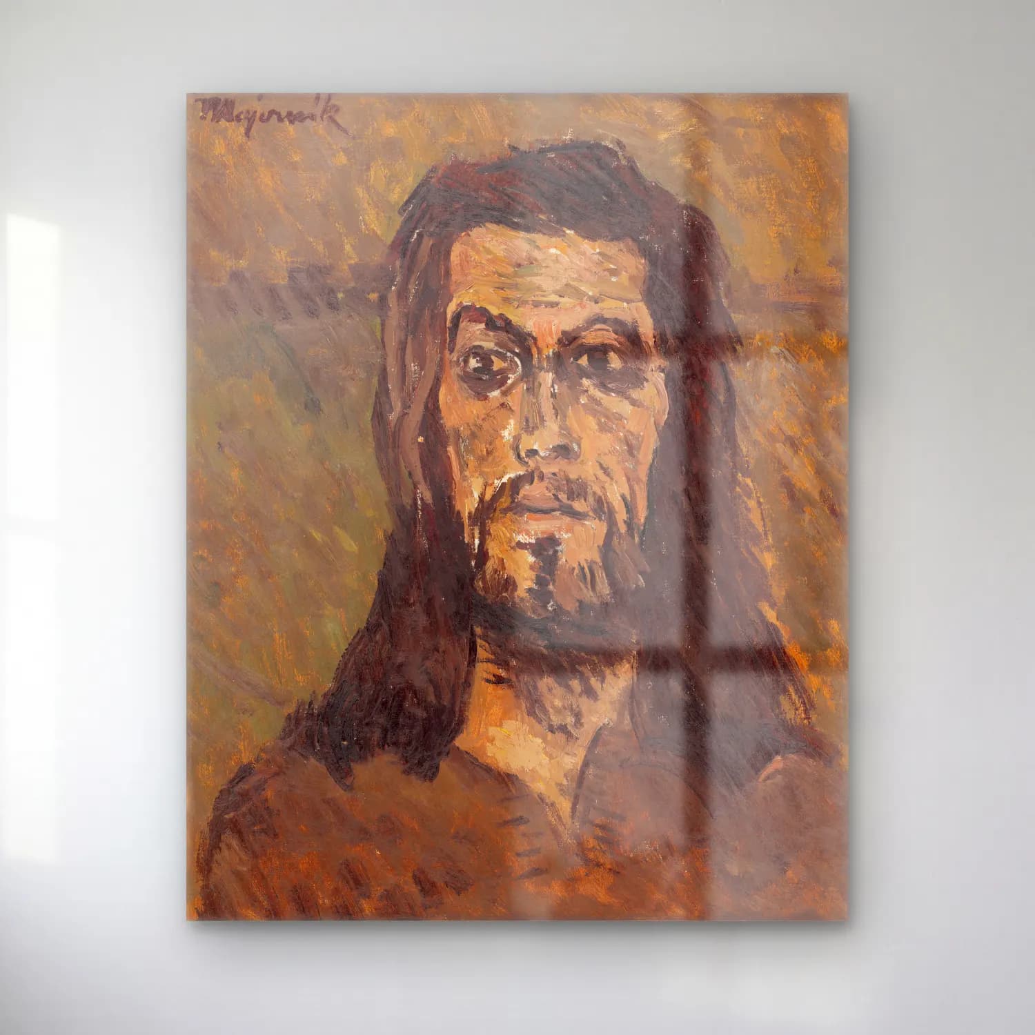 Cyprián Majerník – The head of saint john the baptist cam tablo — Cyprián Majerník – The head of saint john the baptist — empresyonist erkek portresi