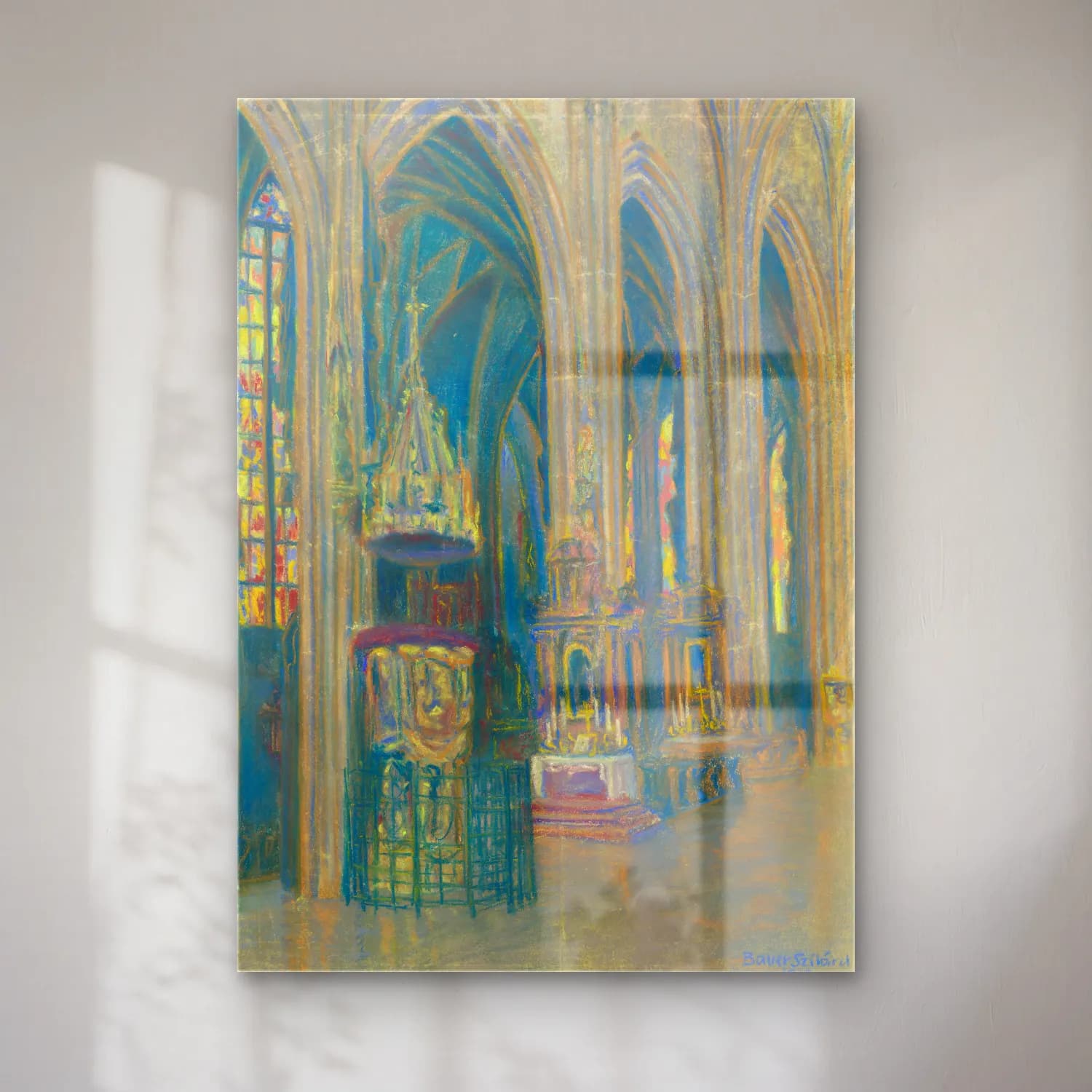 Konštantín Bauer – The interior of the košice cathedral cam tablo — Konštantín Bauer – The interior of the košice cathedral — empresyonist katedral