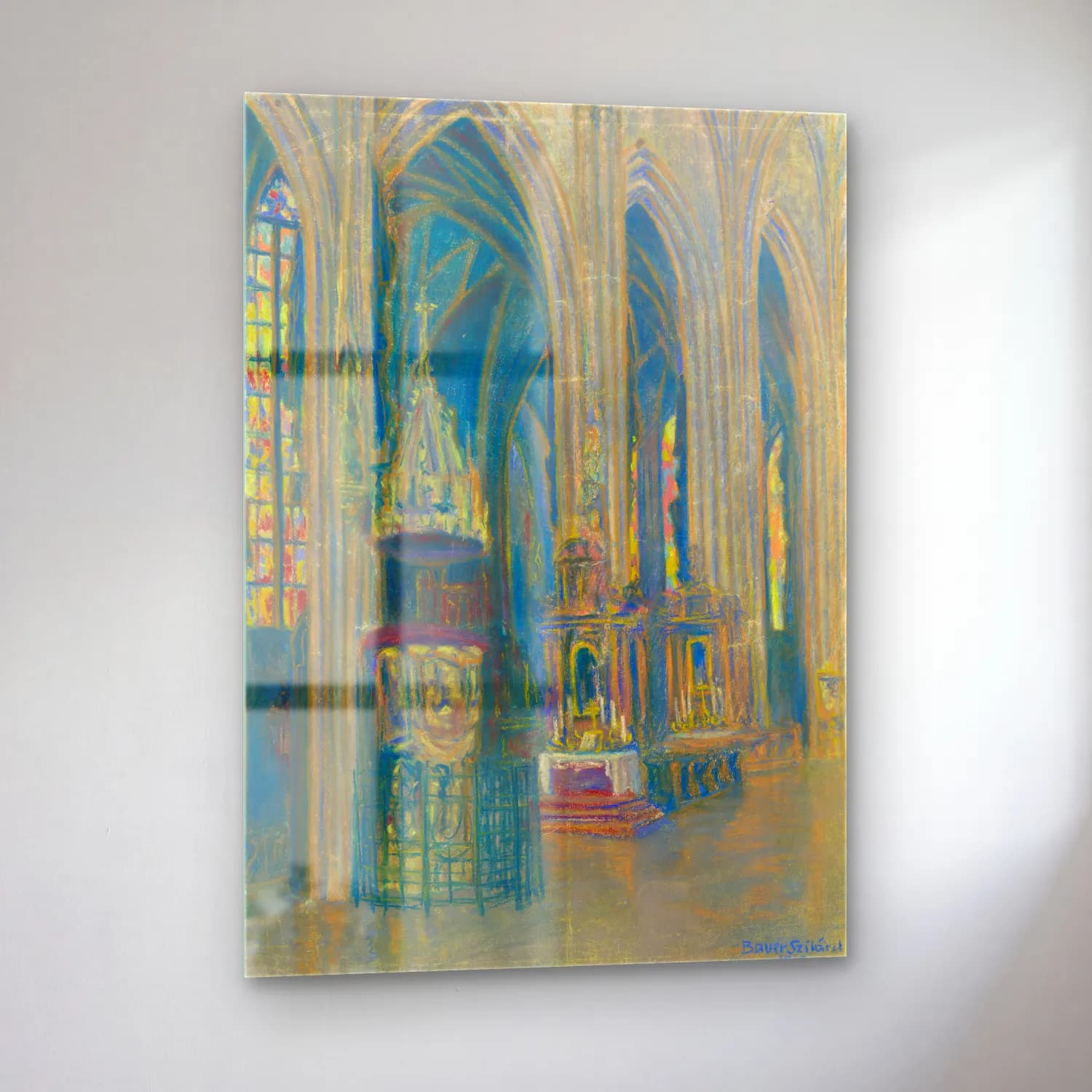 Konštantín Bauer – The interior of the košice cathedral cam tablo — sol açıdan görünüm