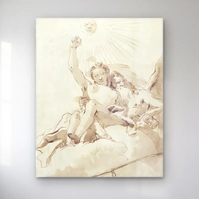 Giovanni Battista Tiepolo – Time and Truth cam tablo — Giovanni Battista Tiepolo – Time and Truth — vintage mitolojik sahne