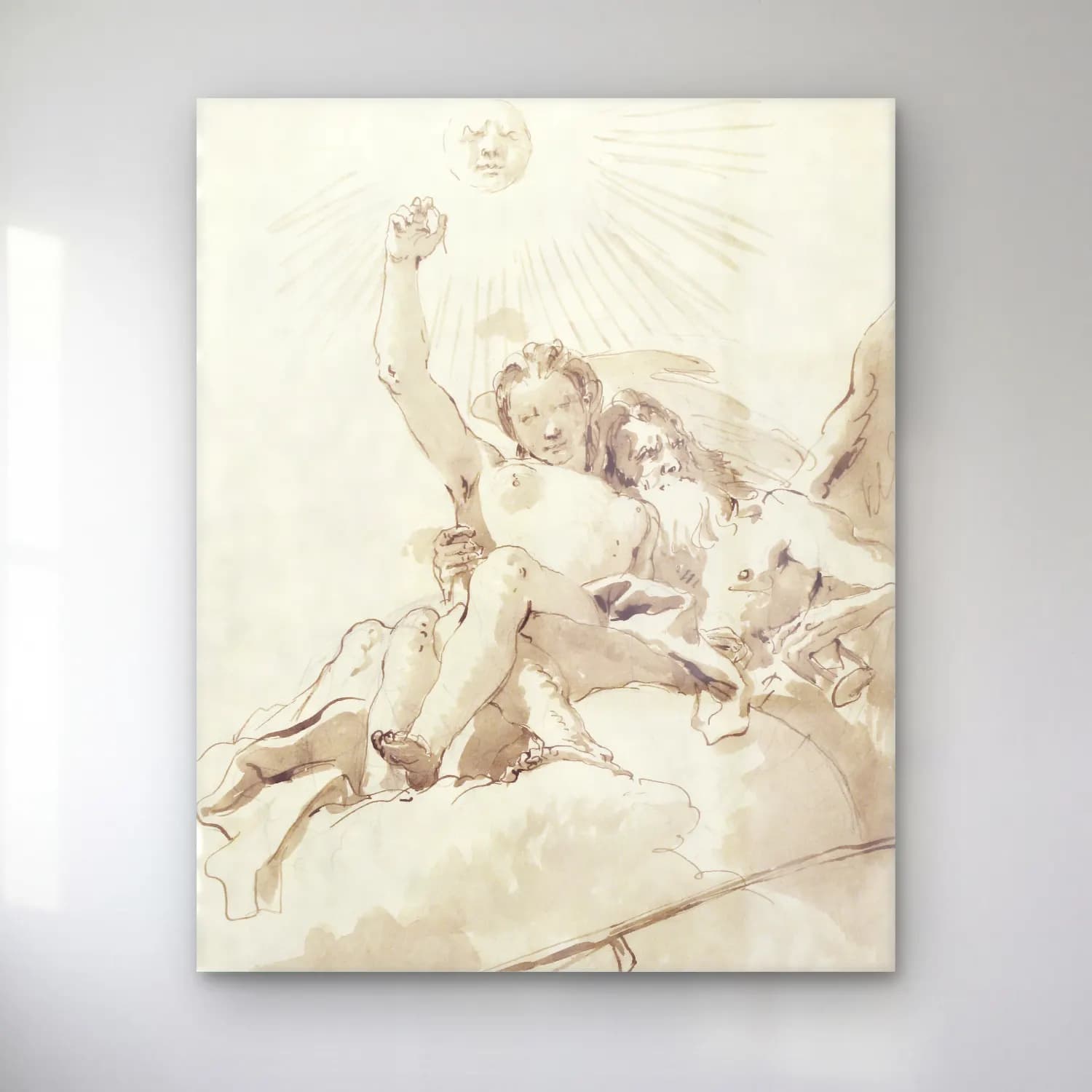 Giovanni Battista Tiepolo – Time and Truth cam tablo — Giovanni Battista Tiepolo – Time and Truth — vintage mitolojik sahne