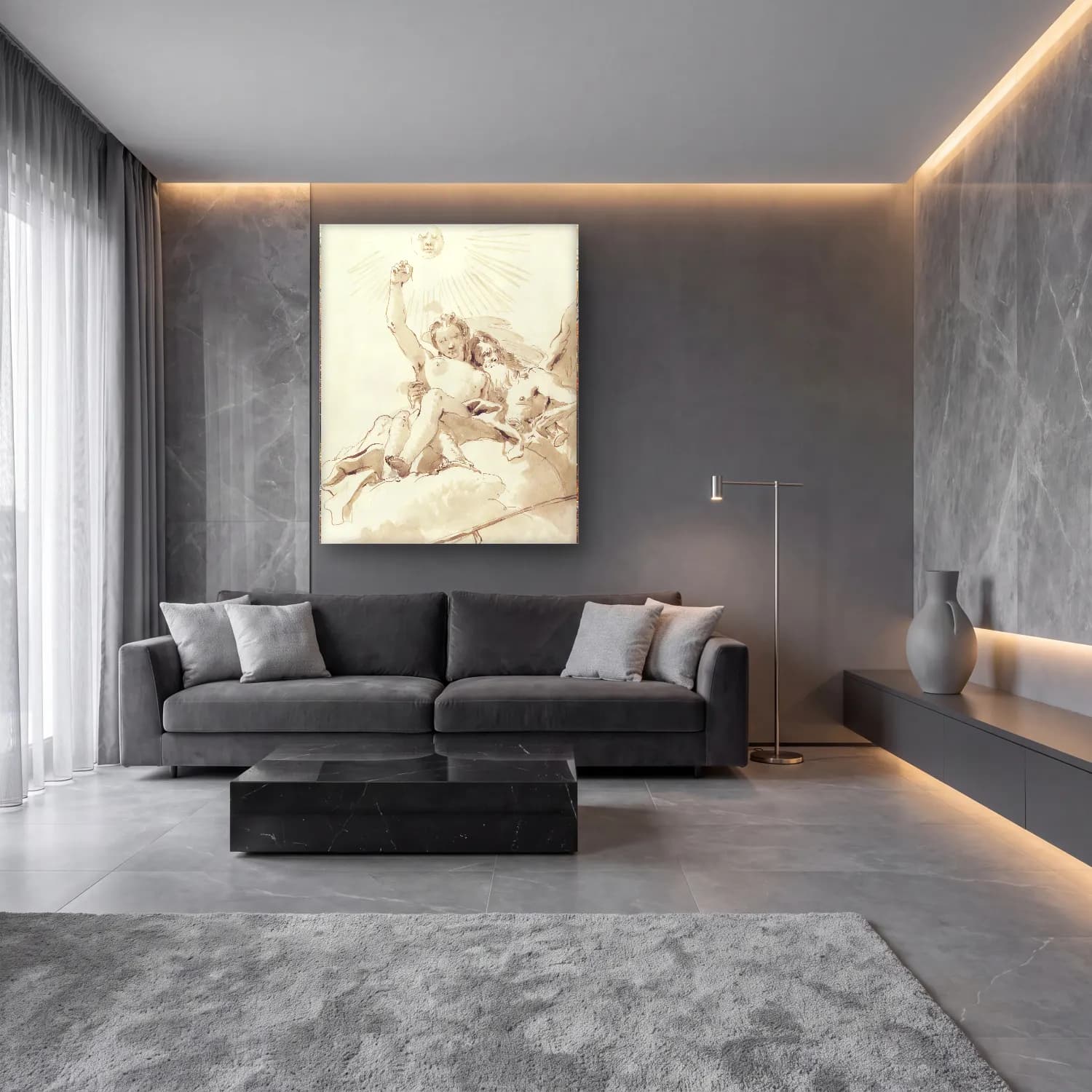 Giovanni Battista Tiepolo – Time and Truth cam tablo — lüks salon duvarında